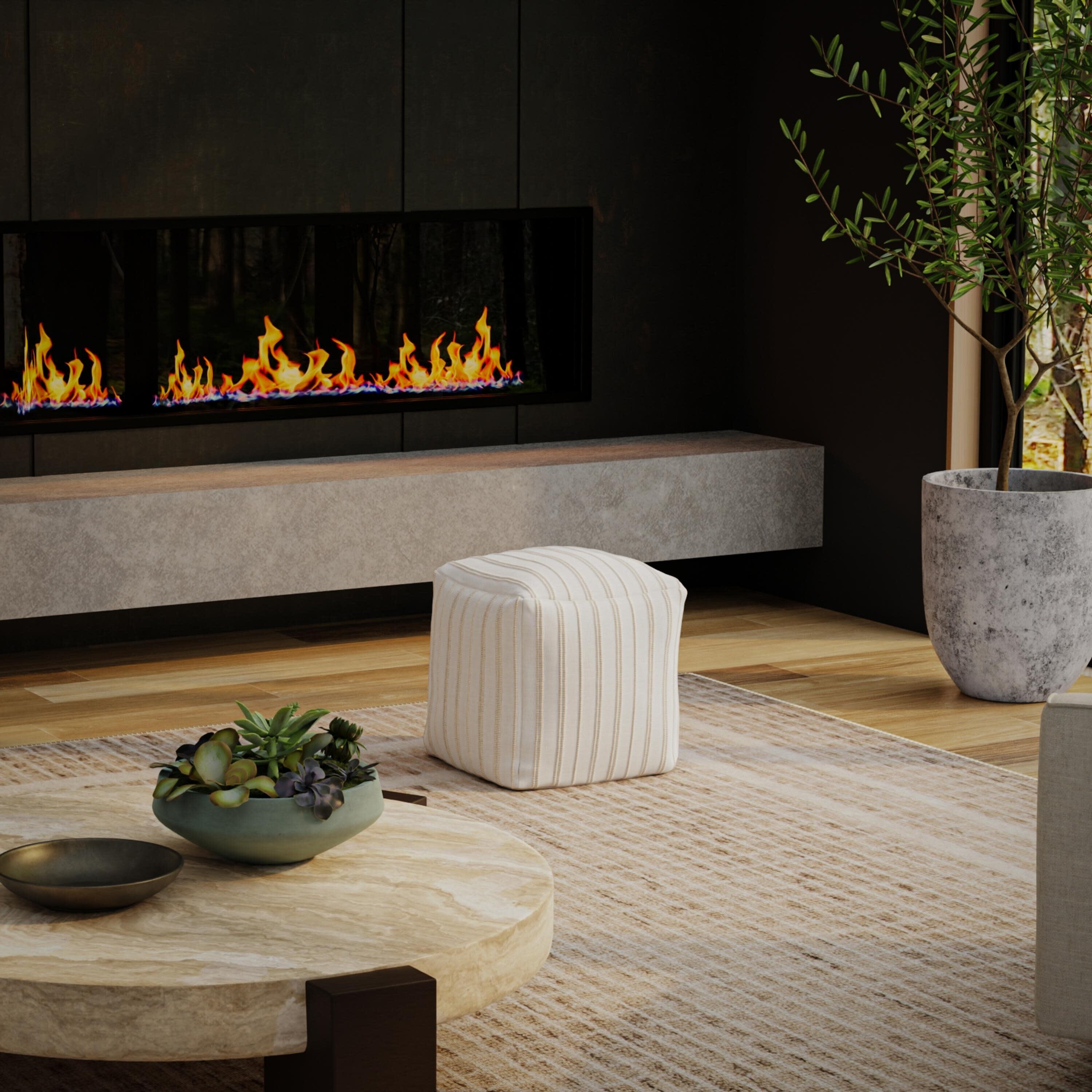 Rizzy Home Linear Pouf, , rollover