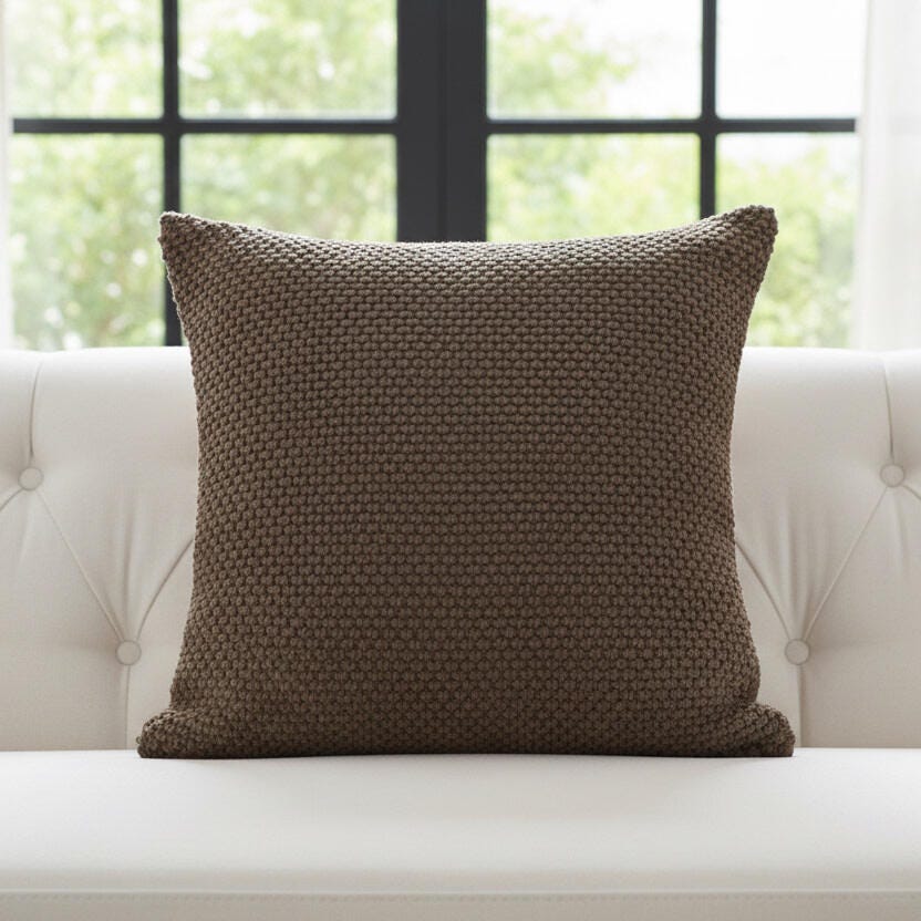 Rizzy Home Element Decorative Throw Pillow, Brown, rollover