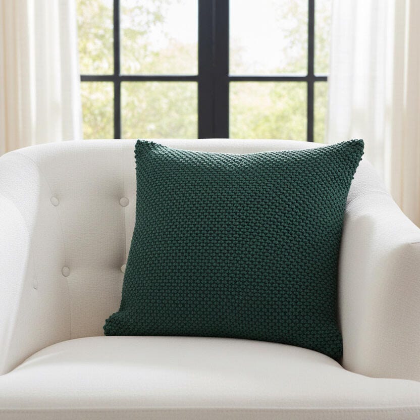 Rizzy Home Element Decorative Throw Pillow, Dark Green, rollover