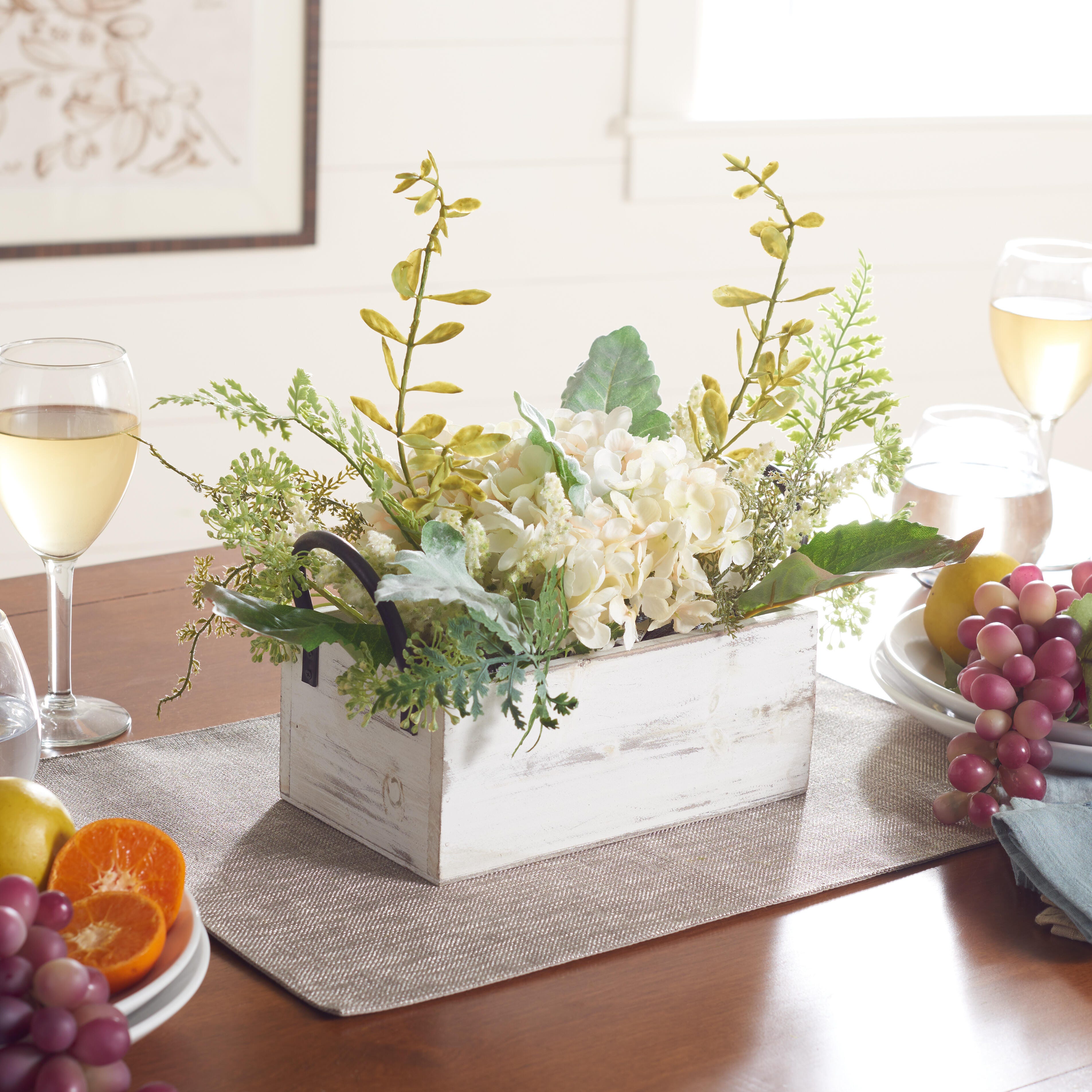 Safavieh Potted Faux Hydrangea Plant, , rollover