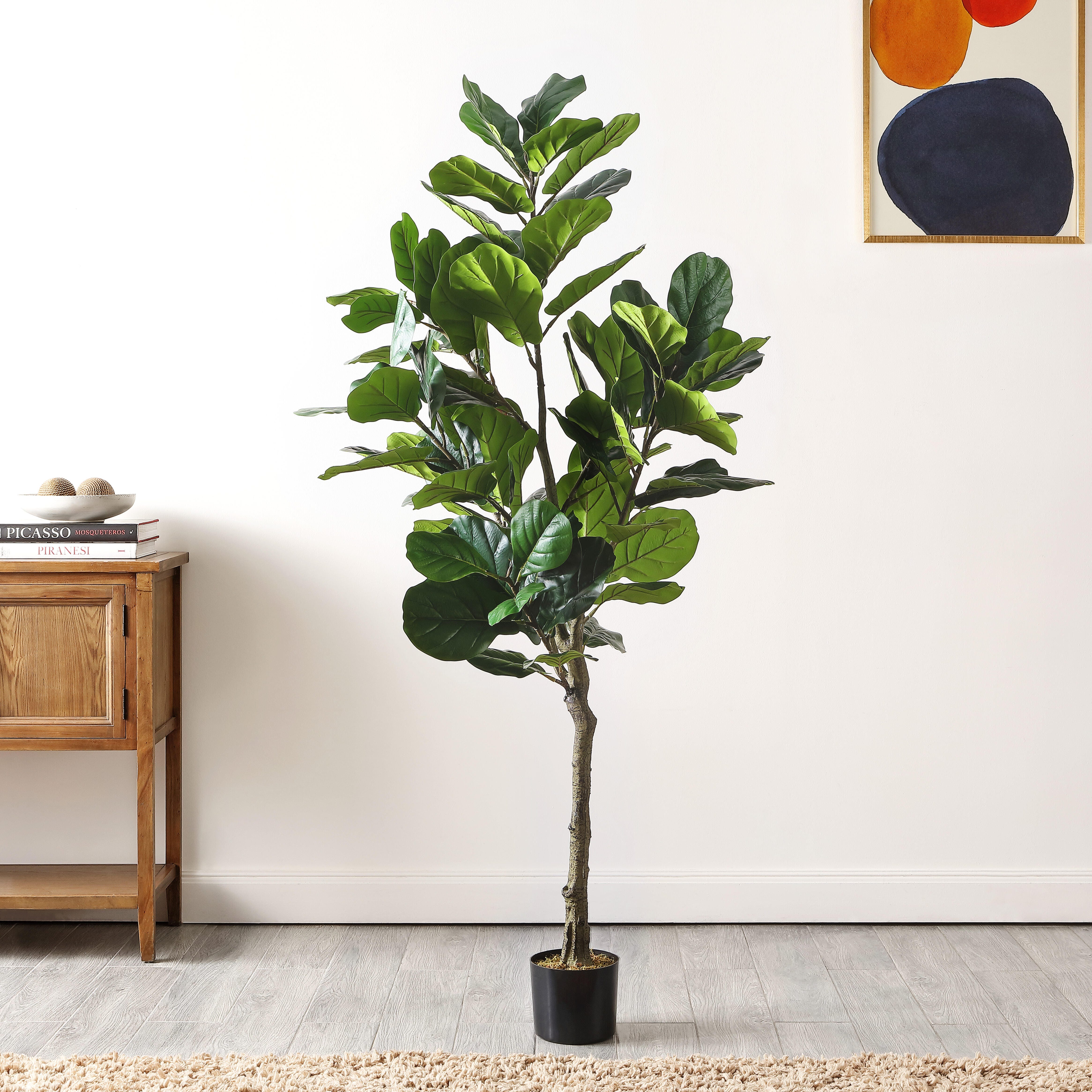 Safavieh Potted Faux Fiddle Fig Tree, , rollover