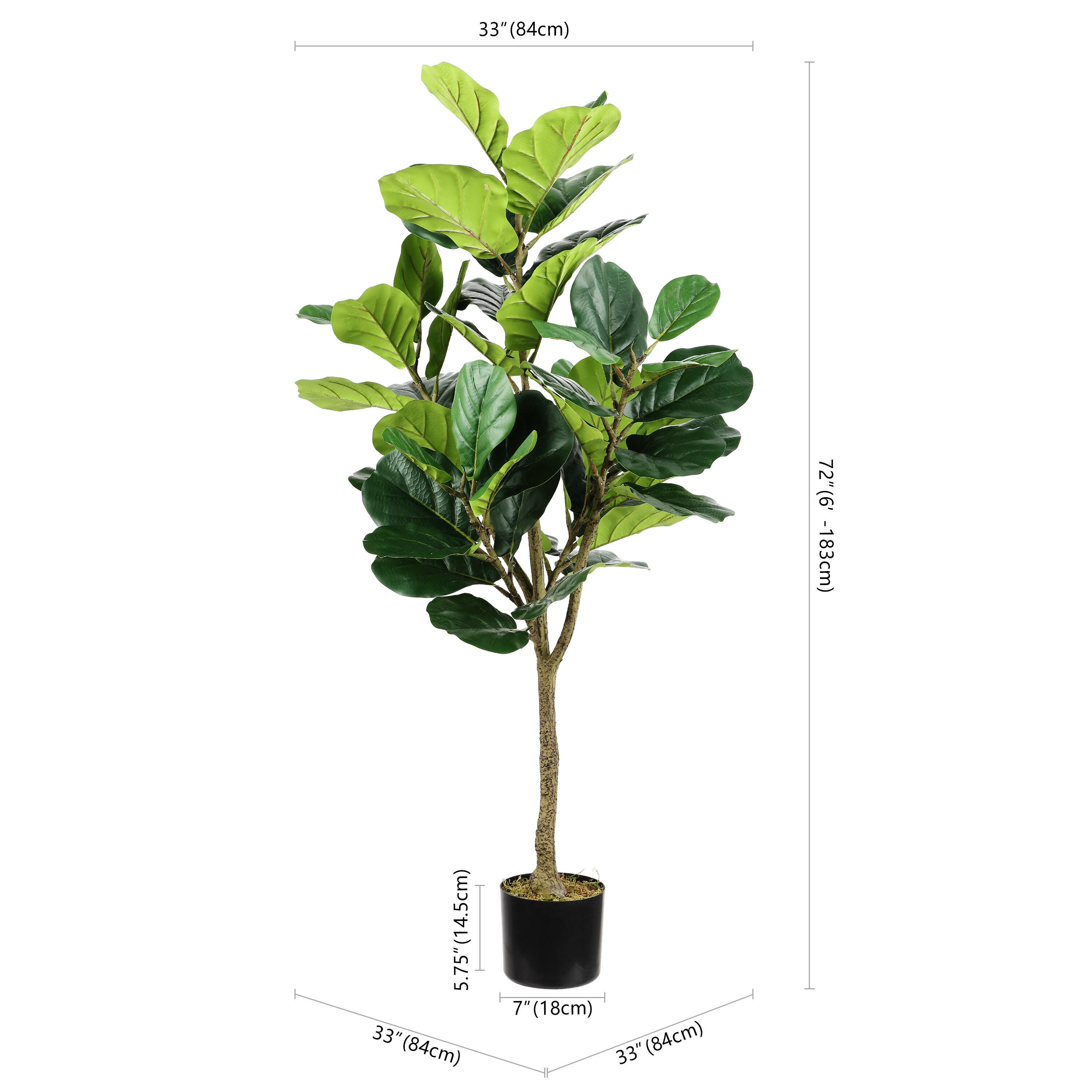 Safavieh Potted Faux Fiddle Fig Tree, , large