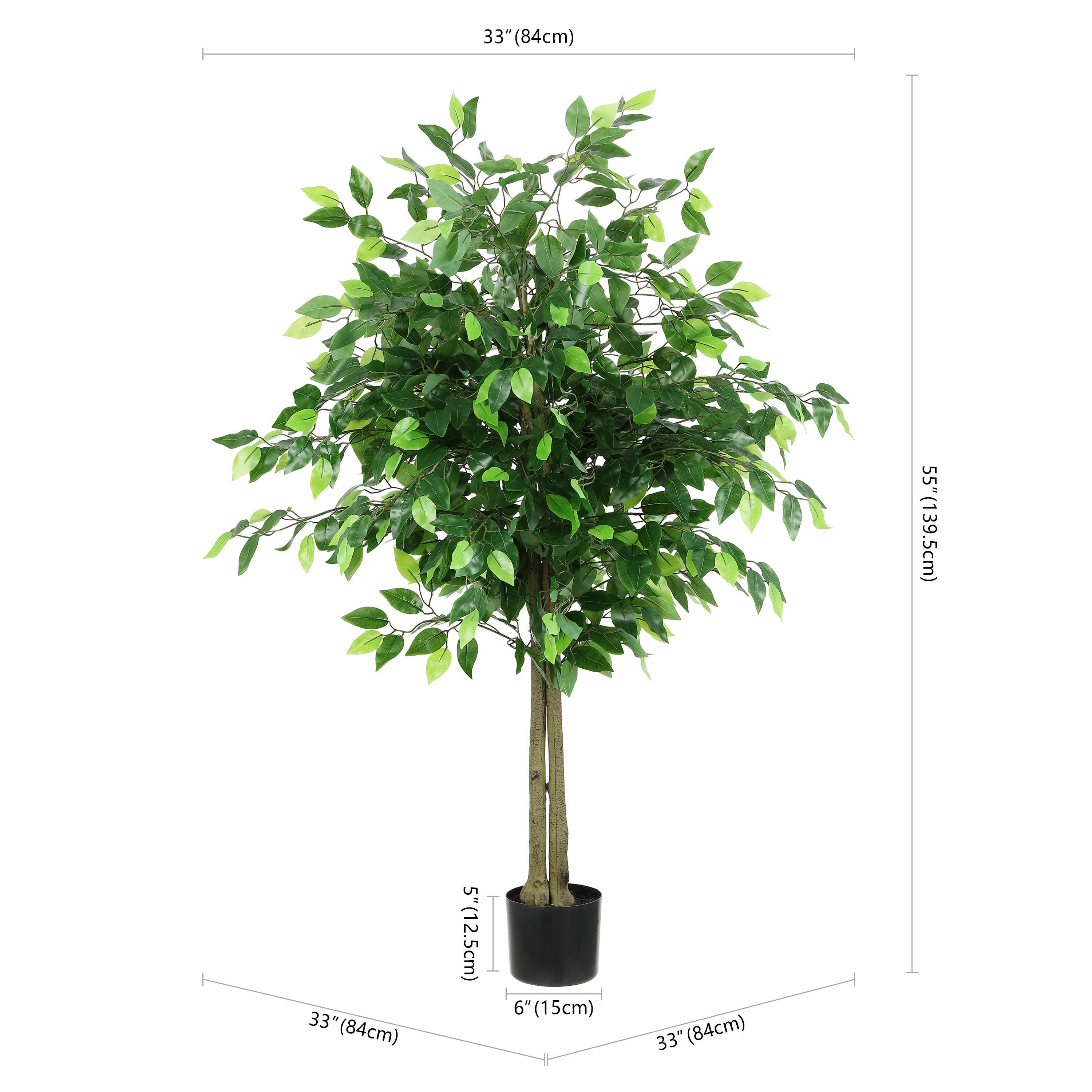 Safavieh Potted Bush Faux Ficus Tree, , large