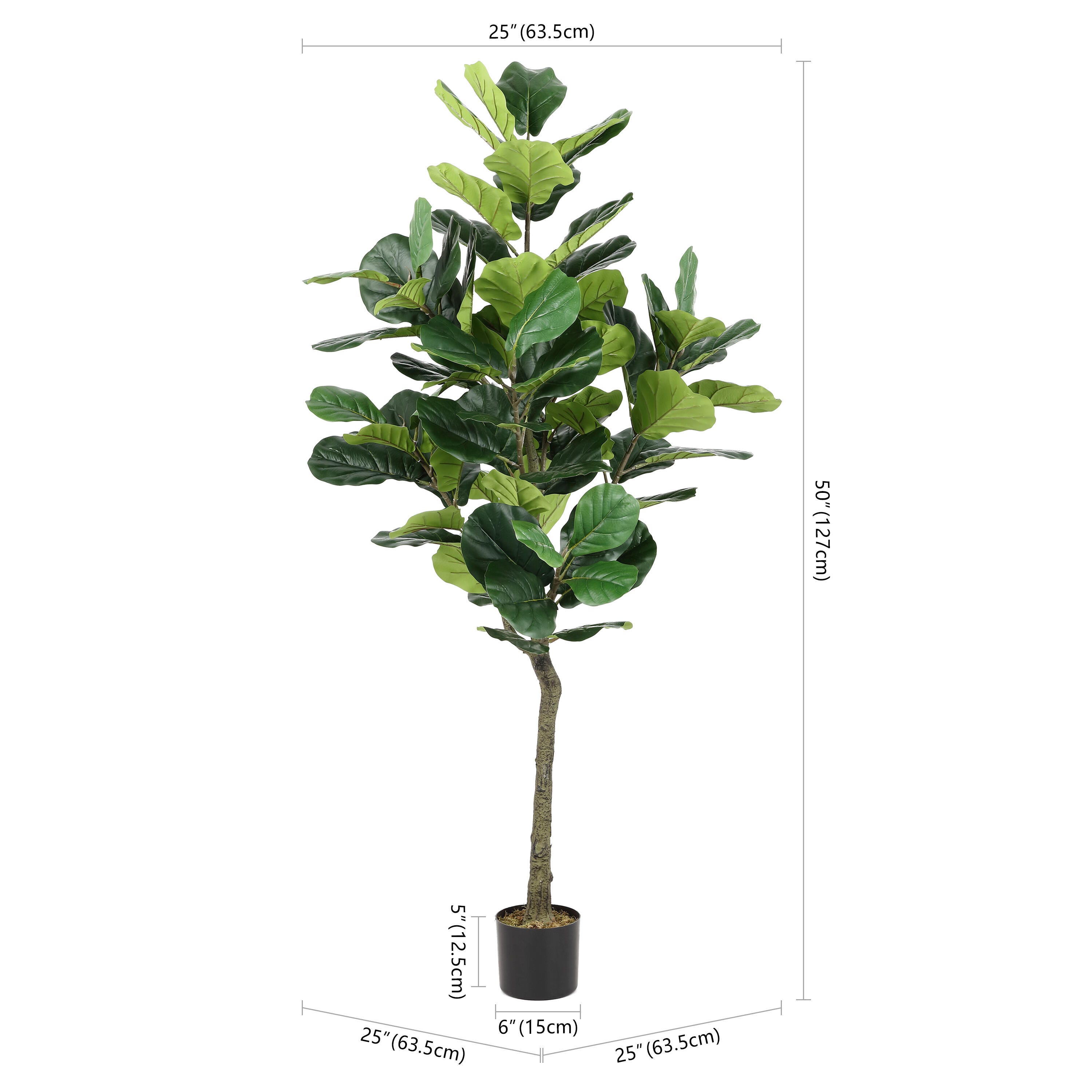 Safavieh Small Potted Faux Fiddle Fig Tree, , large
