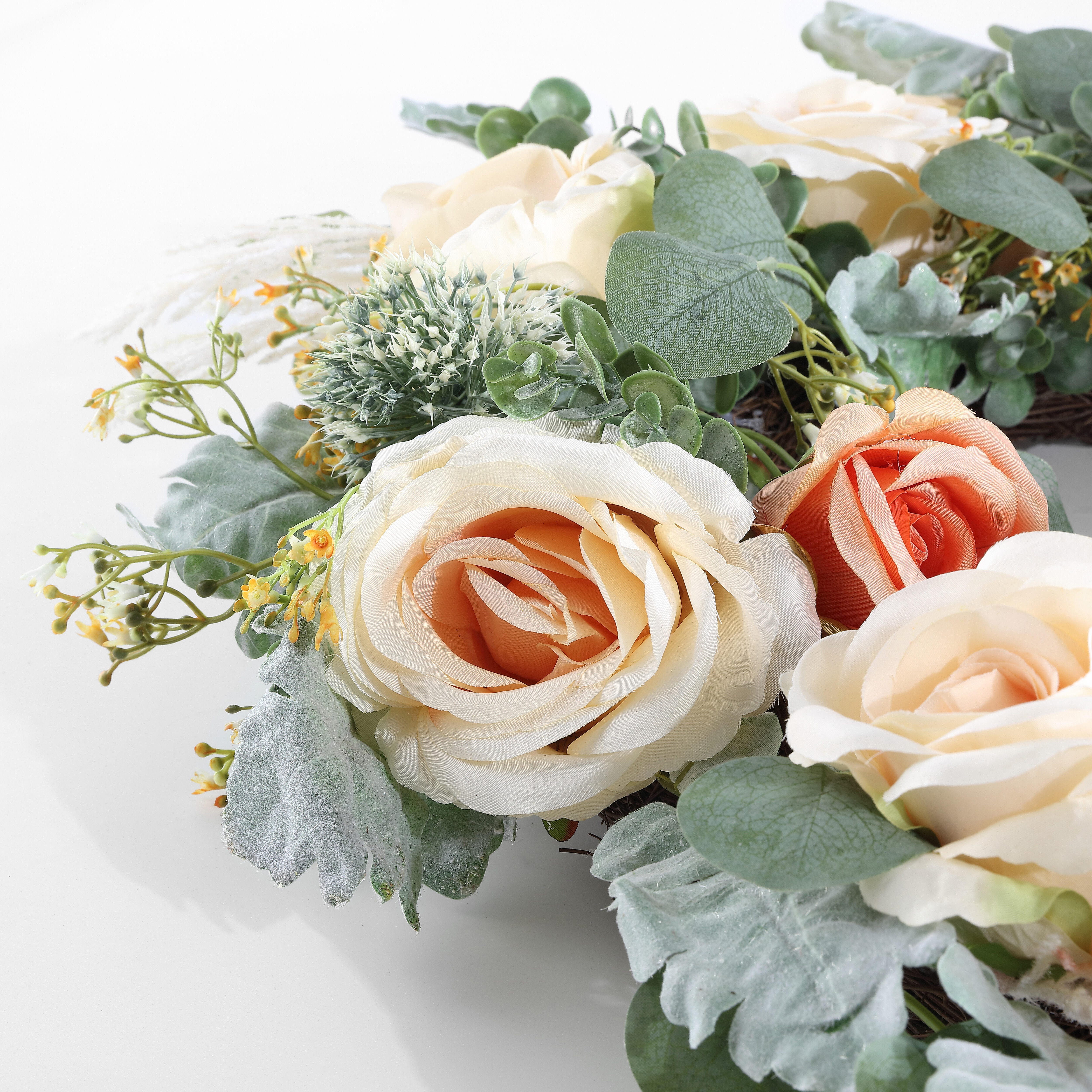 Safavieh Rose & Eucalyptus Wreath, , large
