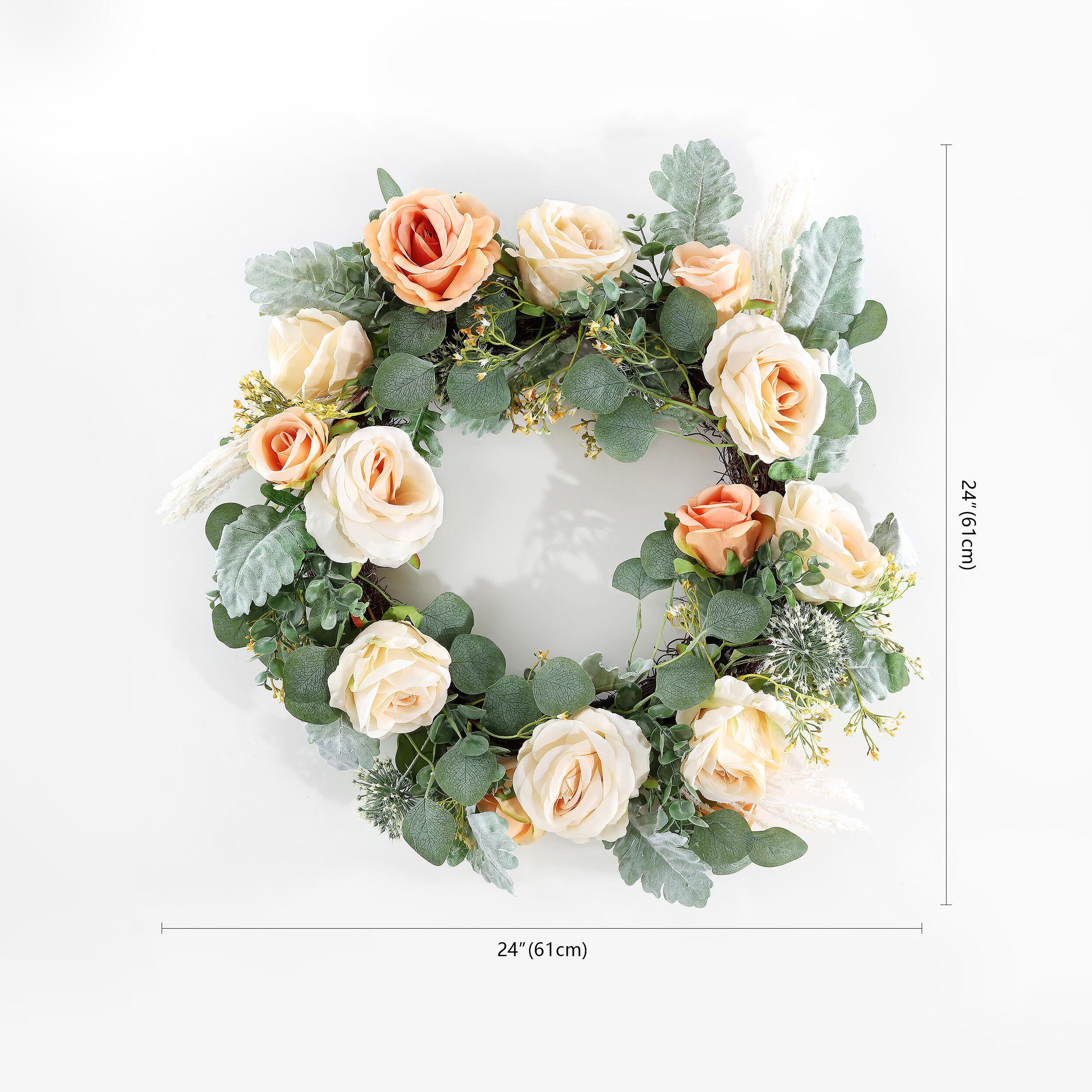 Safavieh Rose & Eucalyptus Wreath, , large