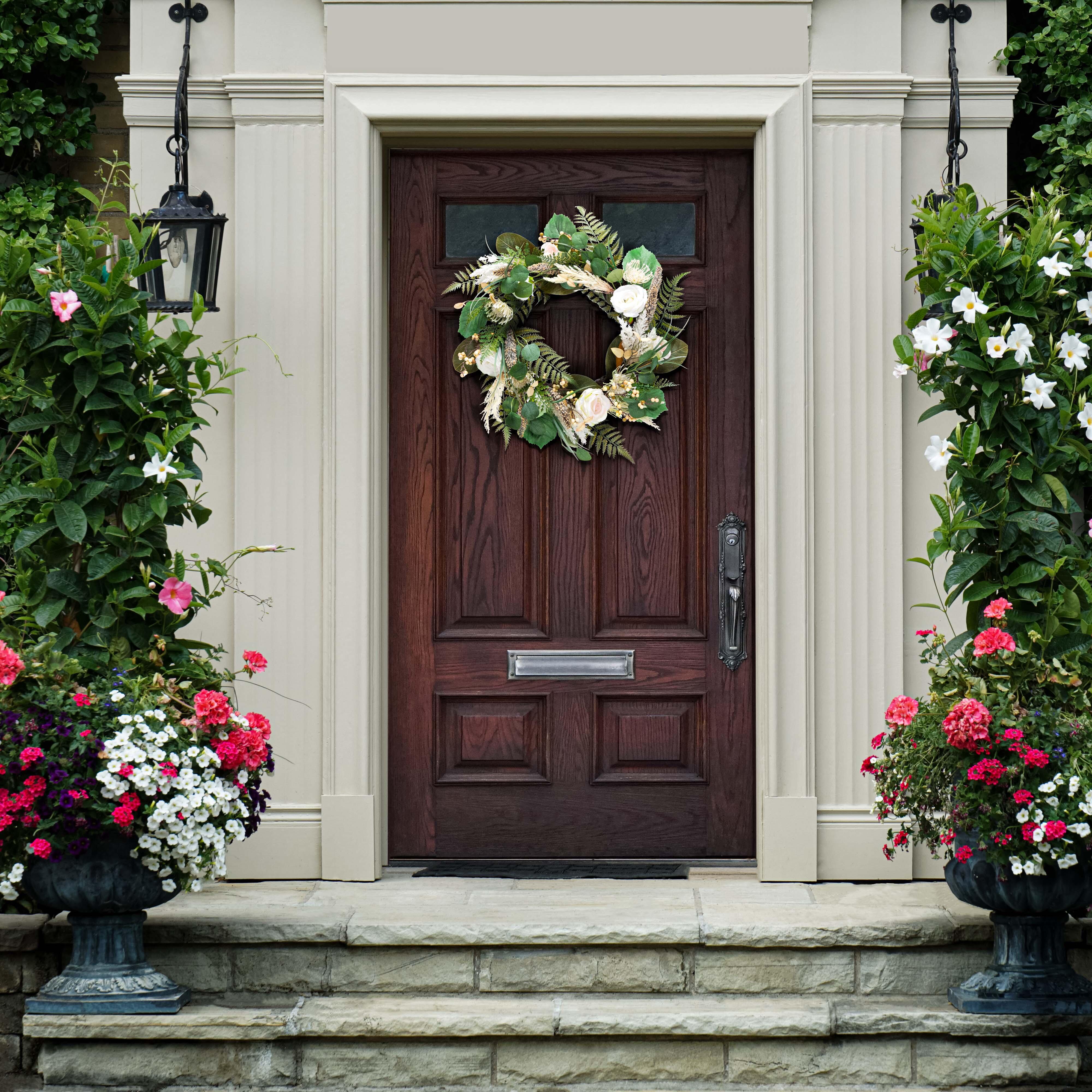 Safavieh Rose & Fern Wreath, , rollover
