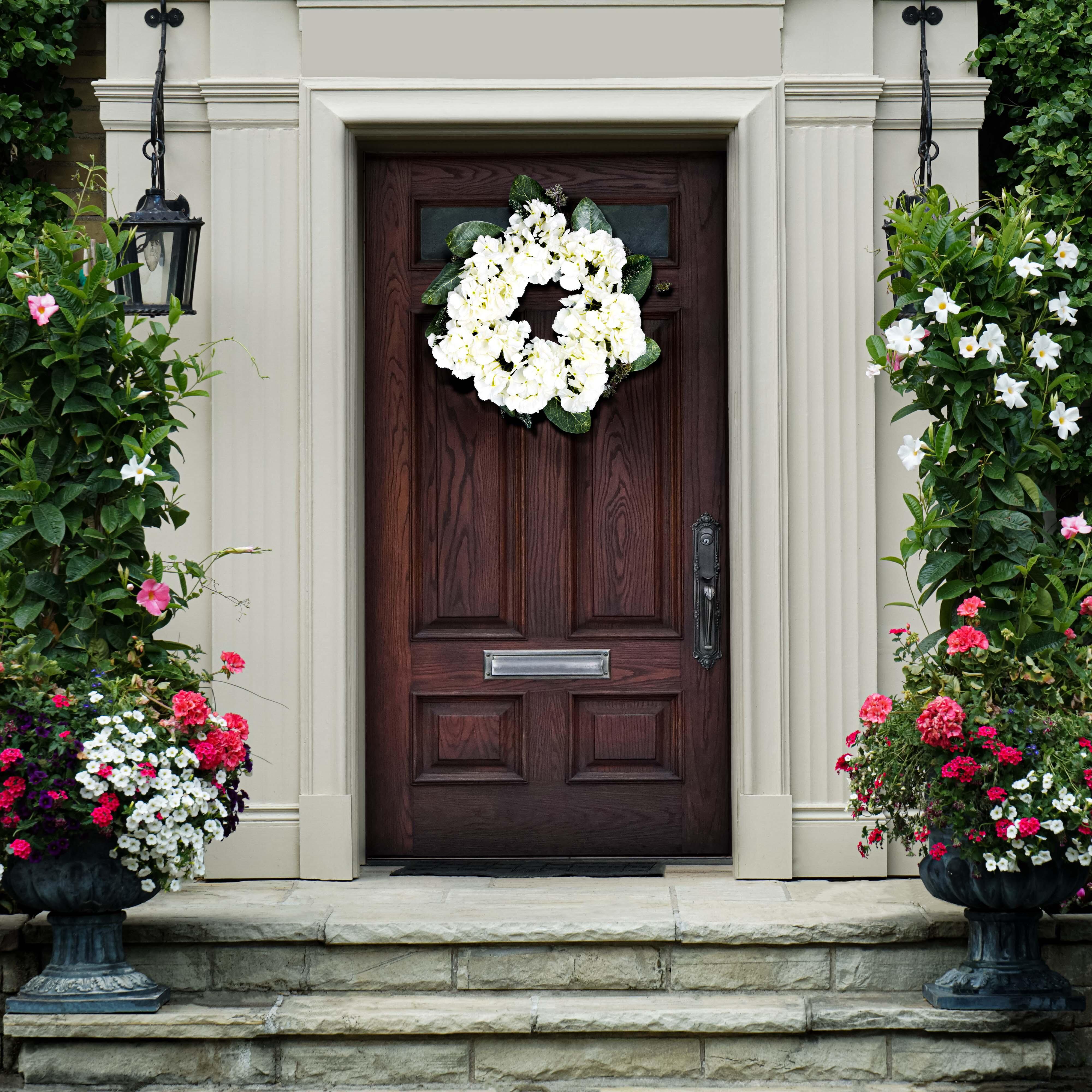 Safavieh Faux Hydrangea & Magnolia Wreath, , rollover