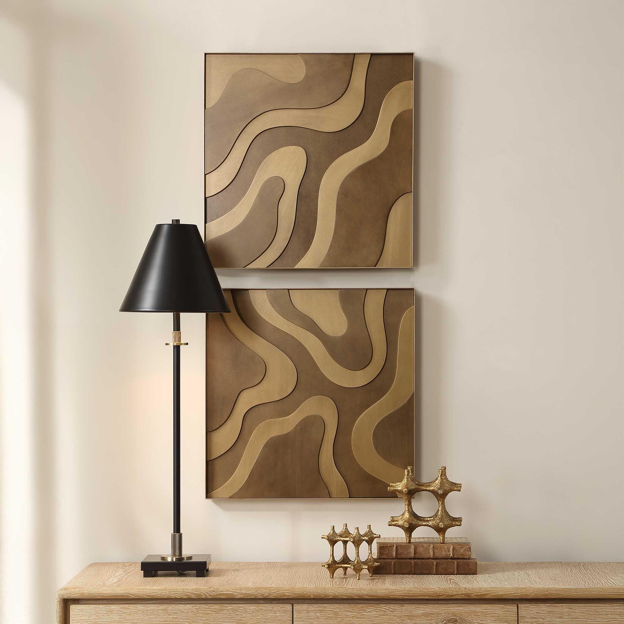 Uttermost Golden Terrain Wall Decor (Set of 2), , rollover