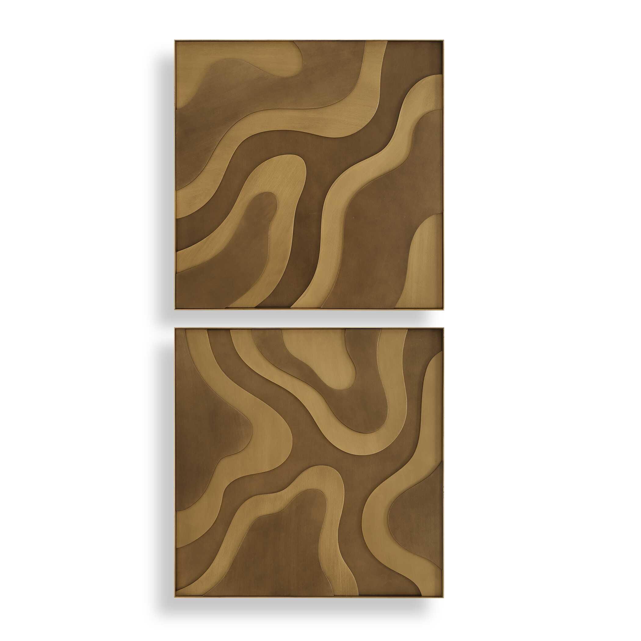 Uttermost Golden Terrain Wall Decor (Set of 2), , large