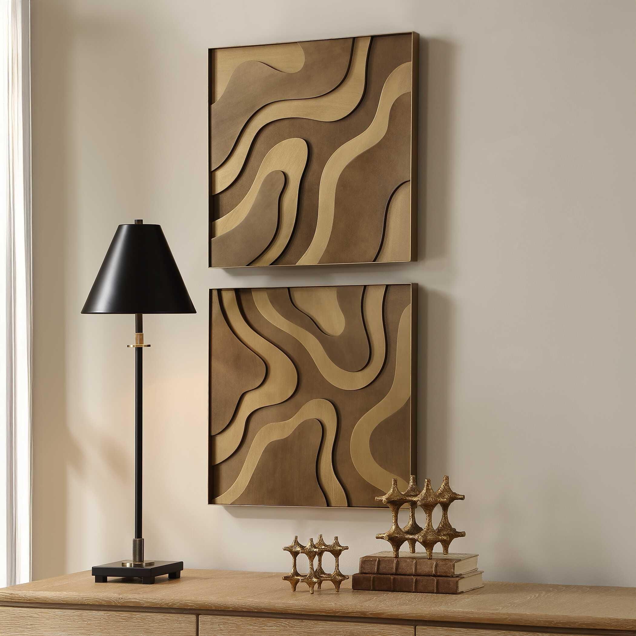 Uttermost Golden Terrain Wall Decor (Set of 2), , large