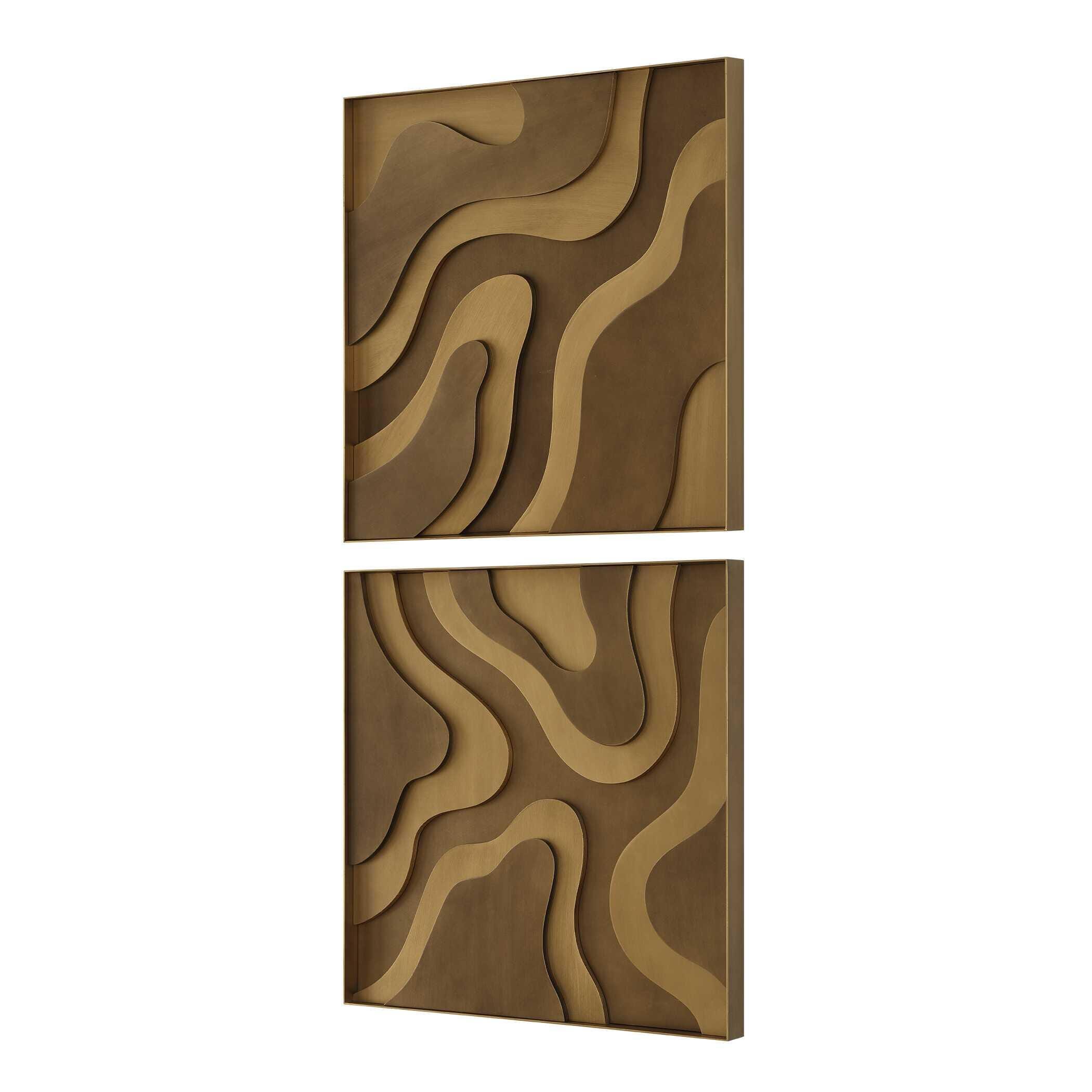 Uttermost Golden Terrain Wall Decor (Set of 2), , large