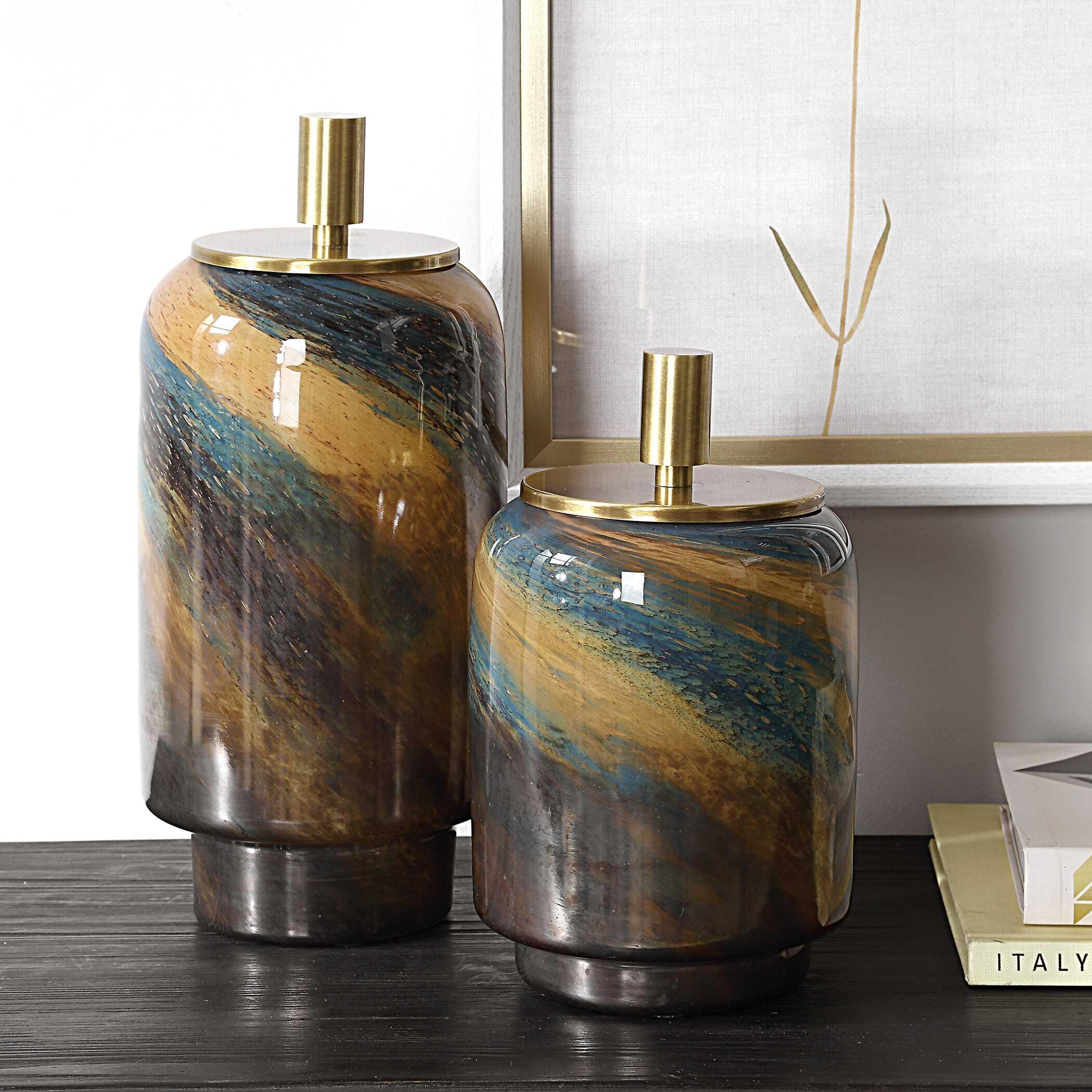 Uttermost Celestial Tide Decorative Container (Set of 2), , rollover