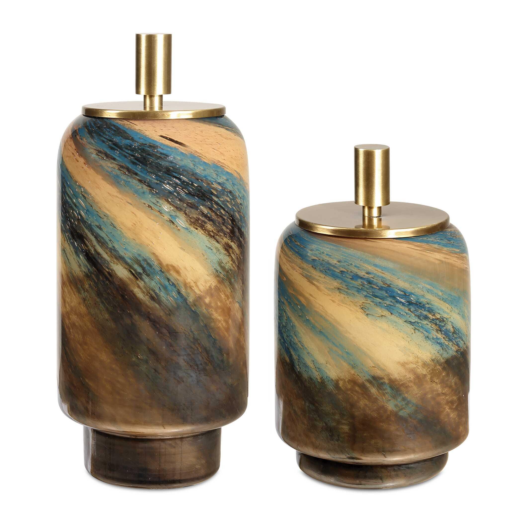 Uttermost Celestial Tide Decorative Container (Set of 2), , large