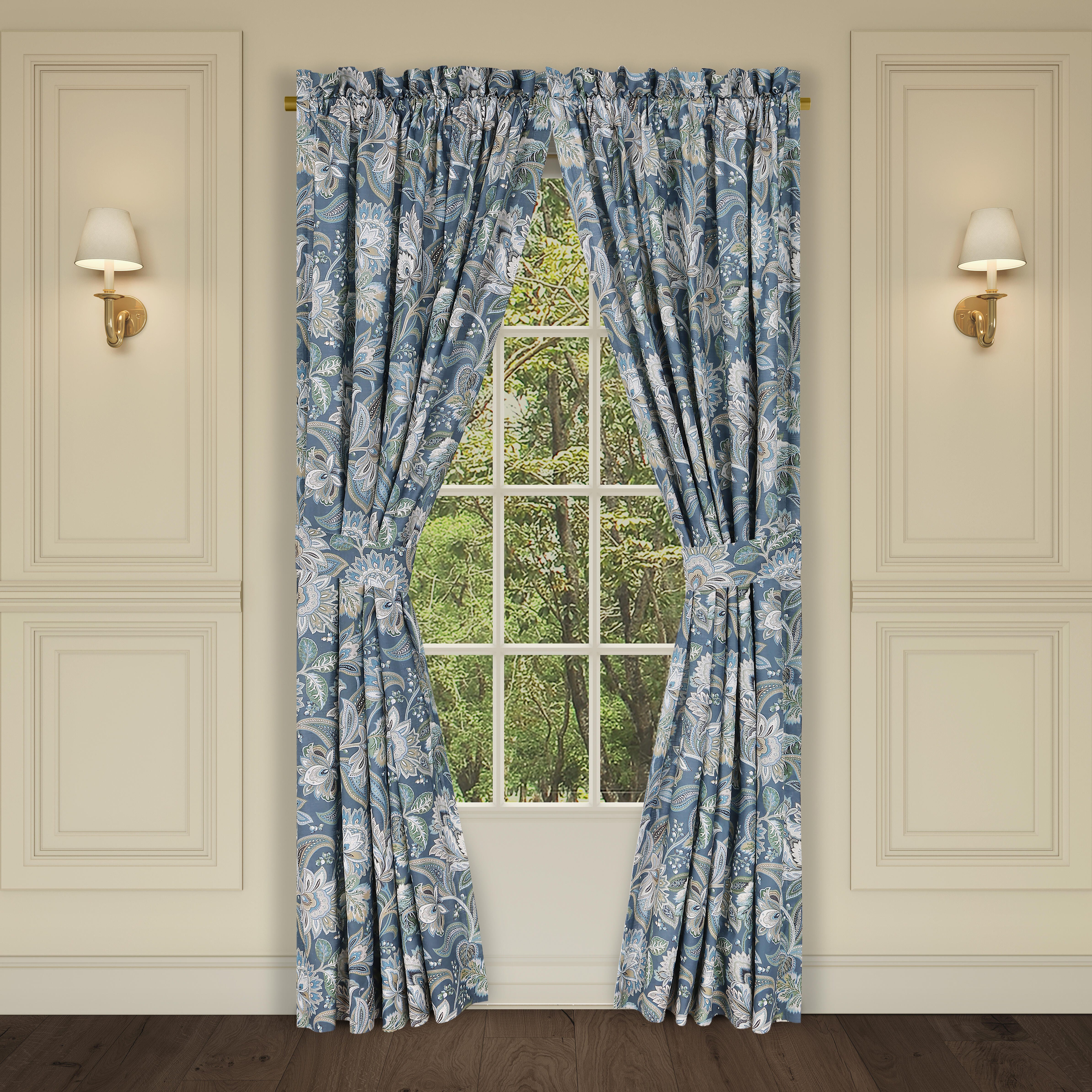 Five Queens Court Michaela 84" Curtain (Set of 2), Prussian Navy, rollover