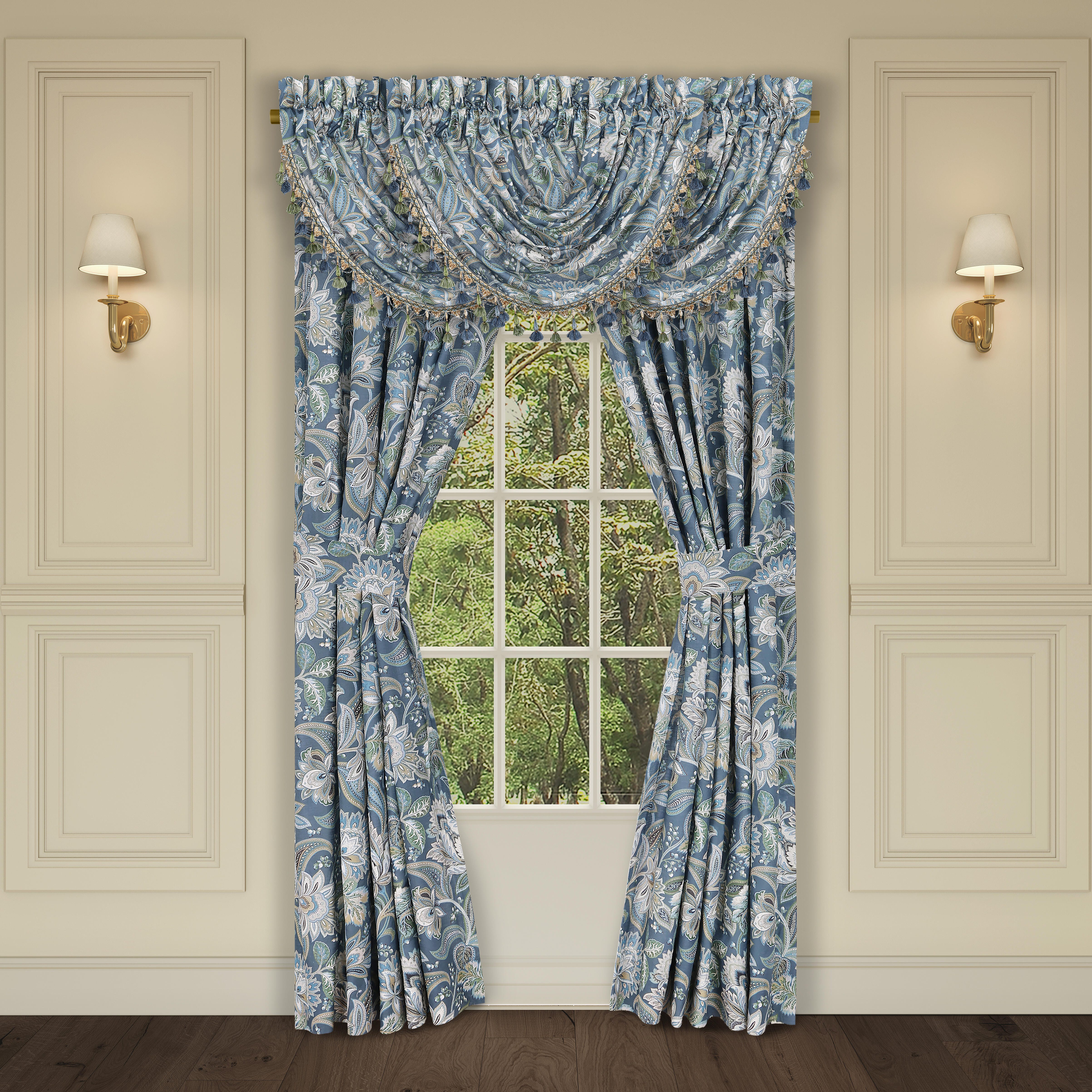 Five Queens Court Michaela 84" Curtain (Set of 2), Prussian Navy, large