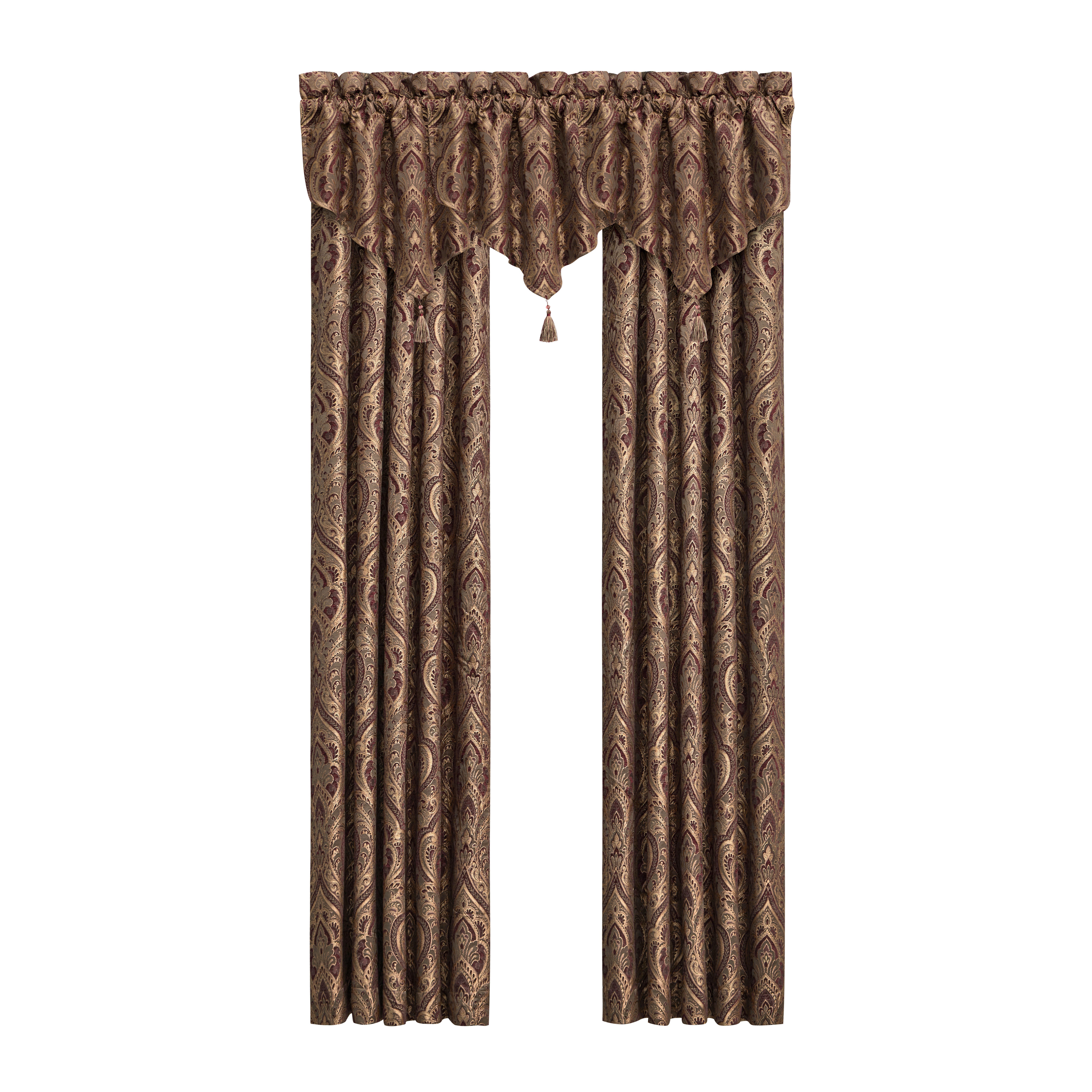 Five Queens Court Odette 84" Curtain (Set of 2), Crimson, large