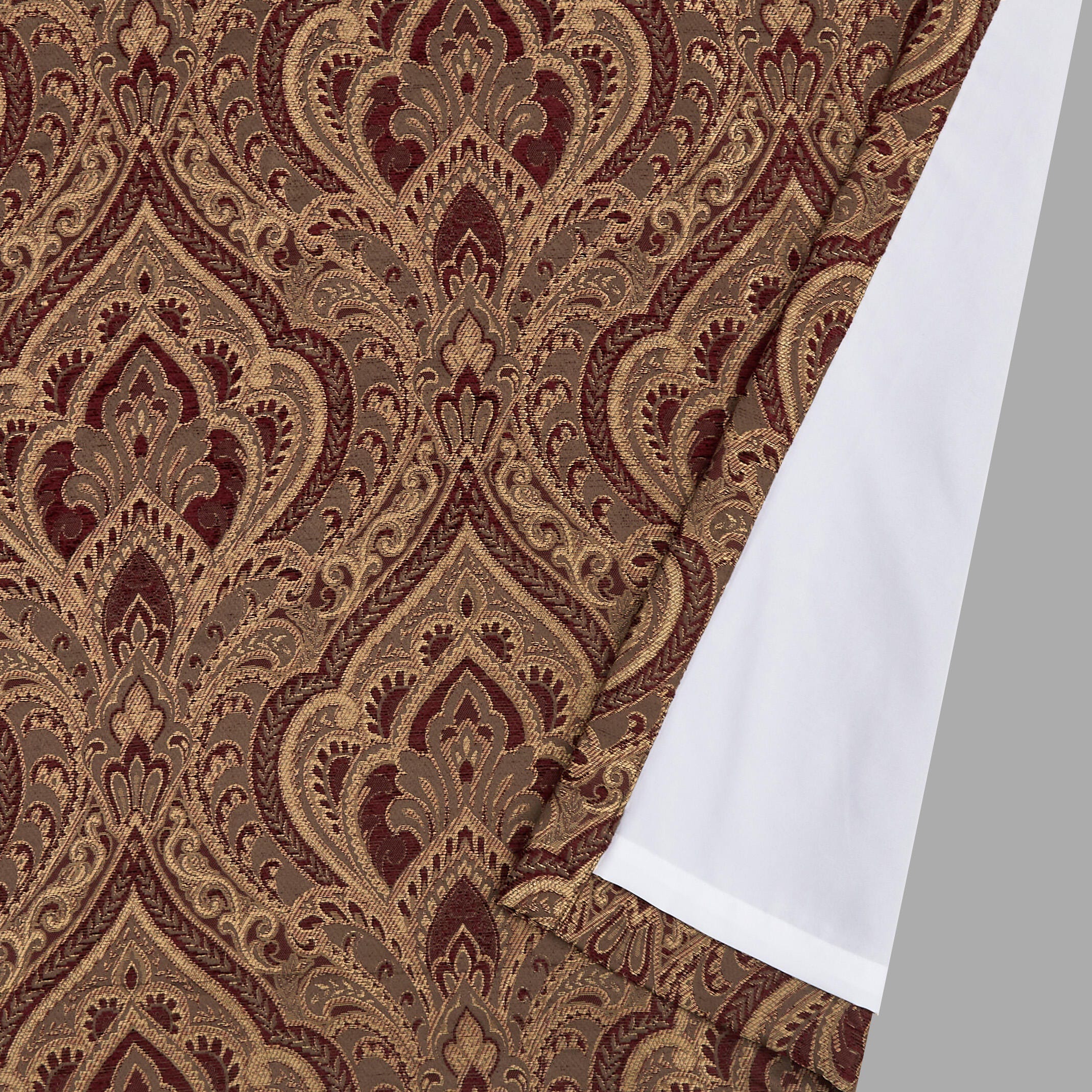 Five Queens Court Odette 84" Curtain (Set of 2), Crimson, large