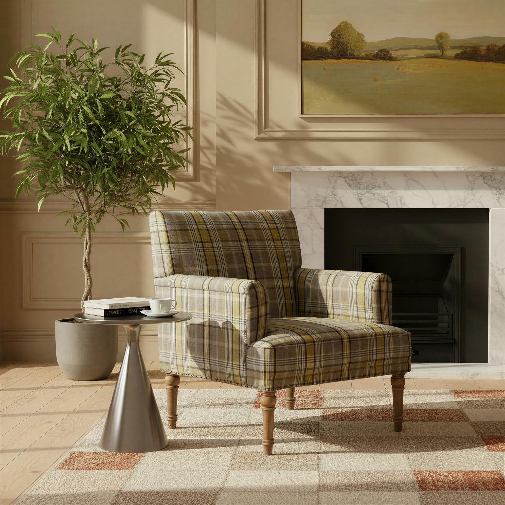Storied Home Highland Tartan Accent Chair, , rollover