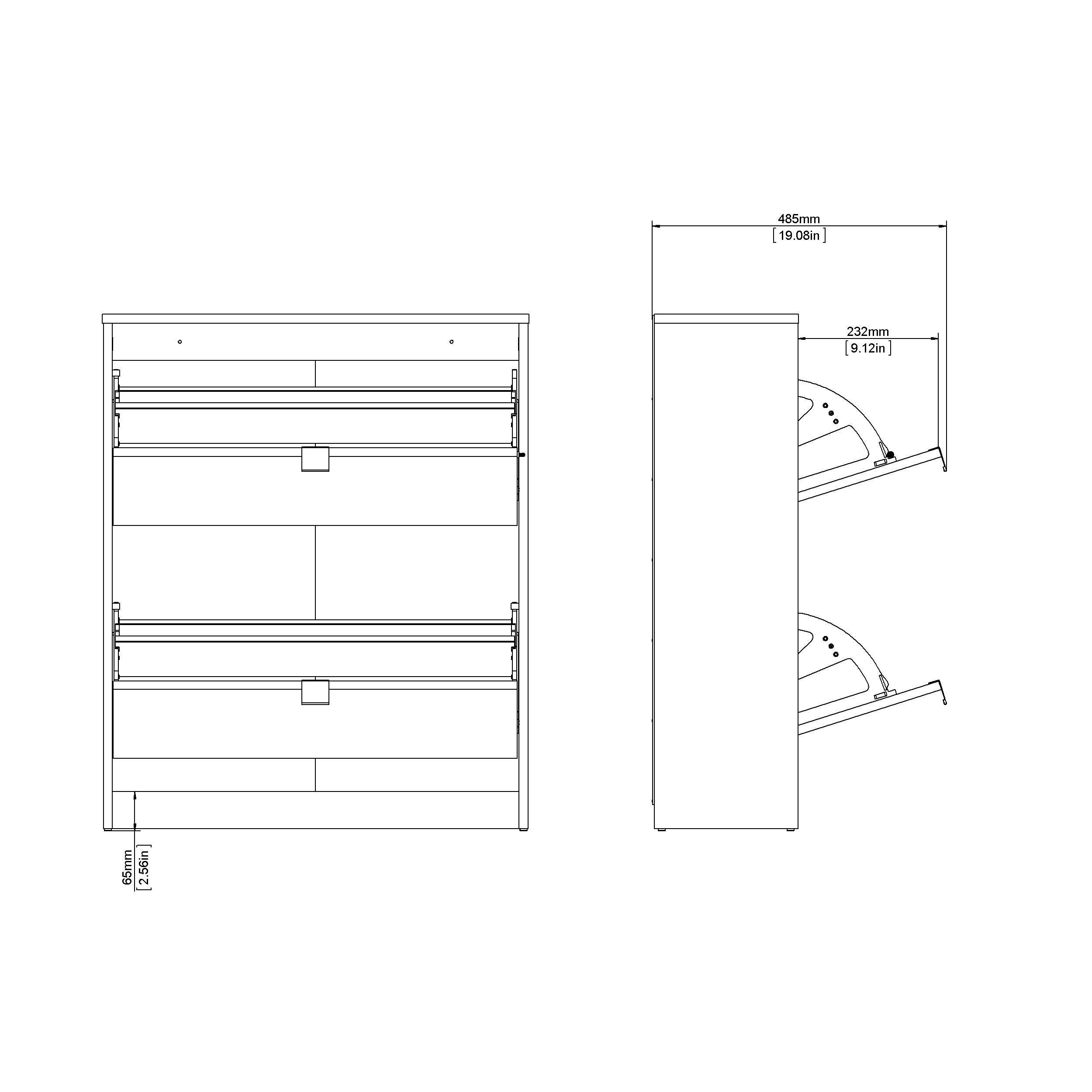 Tvilum Bright 2-Drawer Shoe Storage Cabinet, Black, large