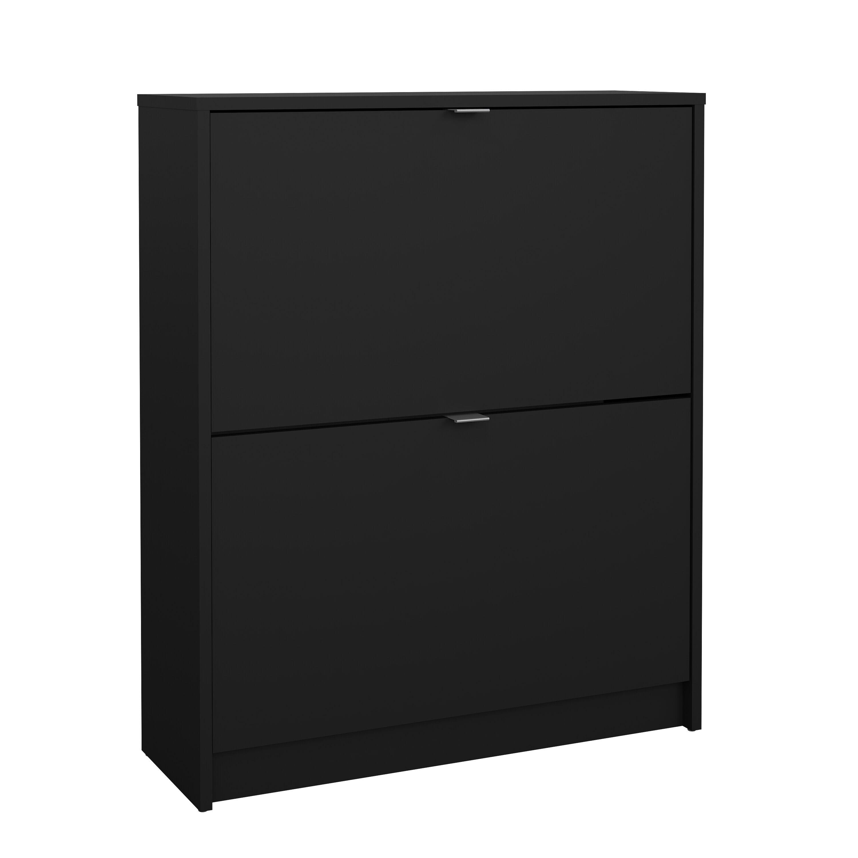 Tvilum Bright 2-Drawer Shoe Storage Cabinet, Black, large