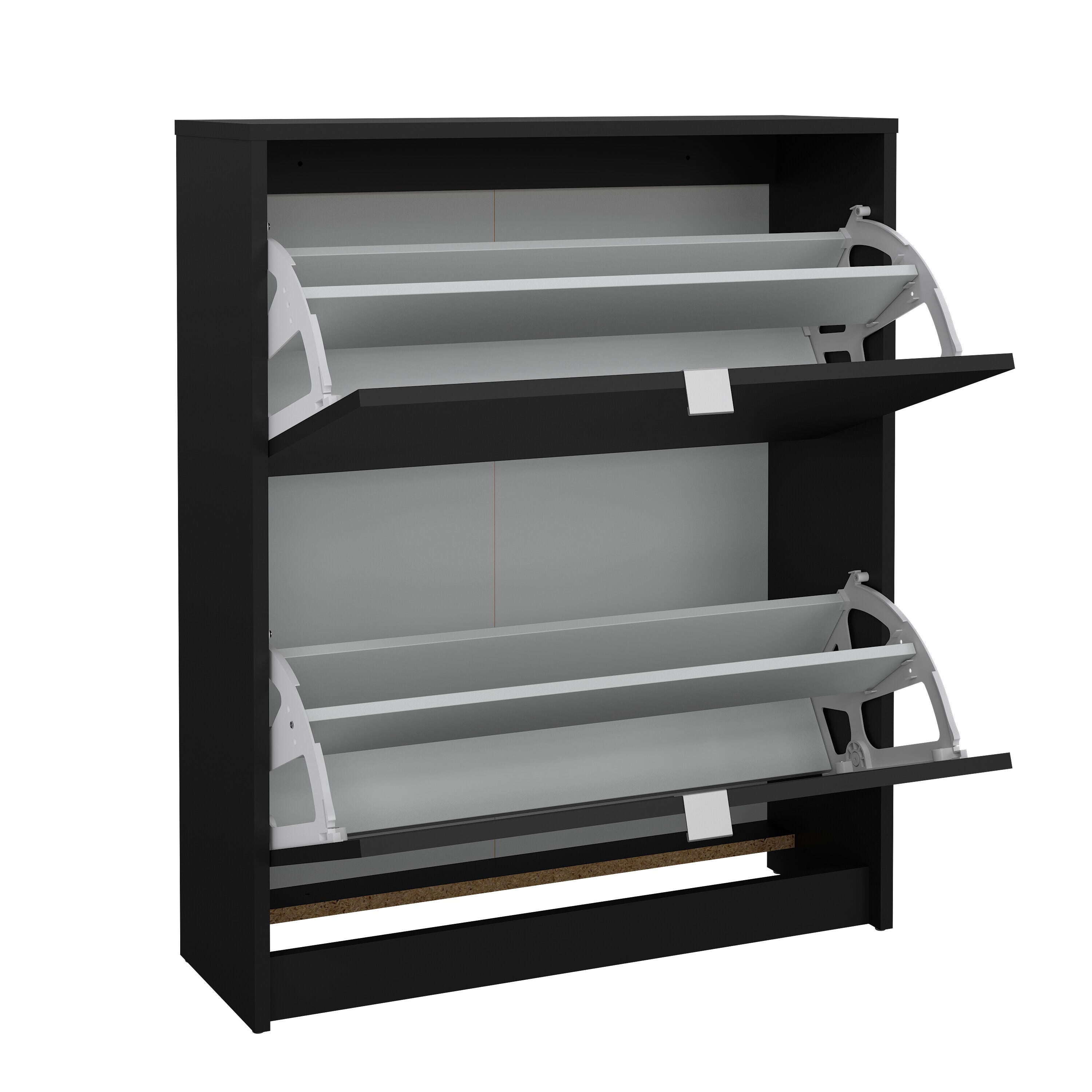 Tvilum Bright 2-Drawer Shoe Storage Cabinet, Black, large