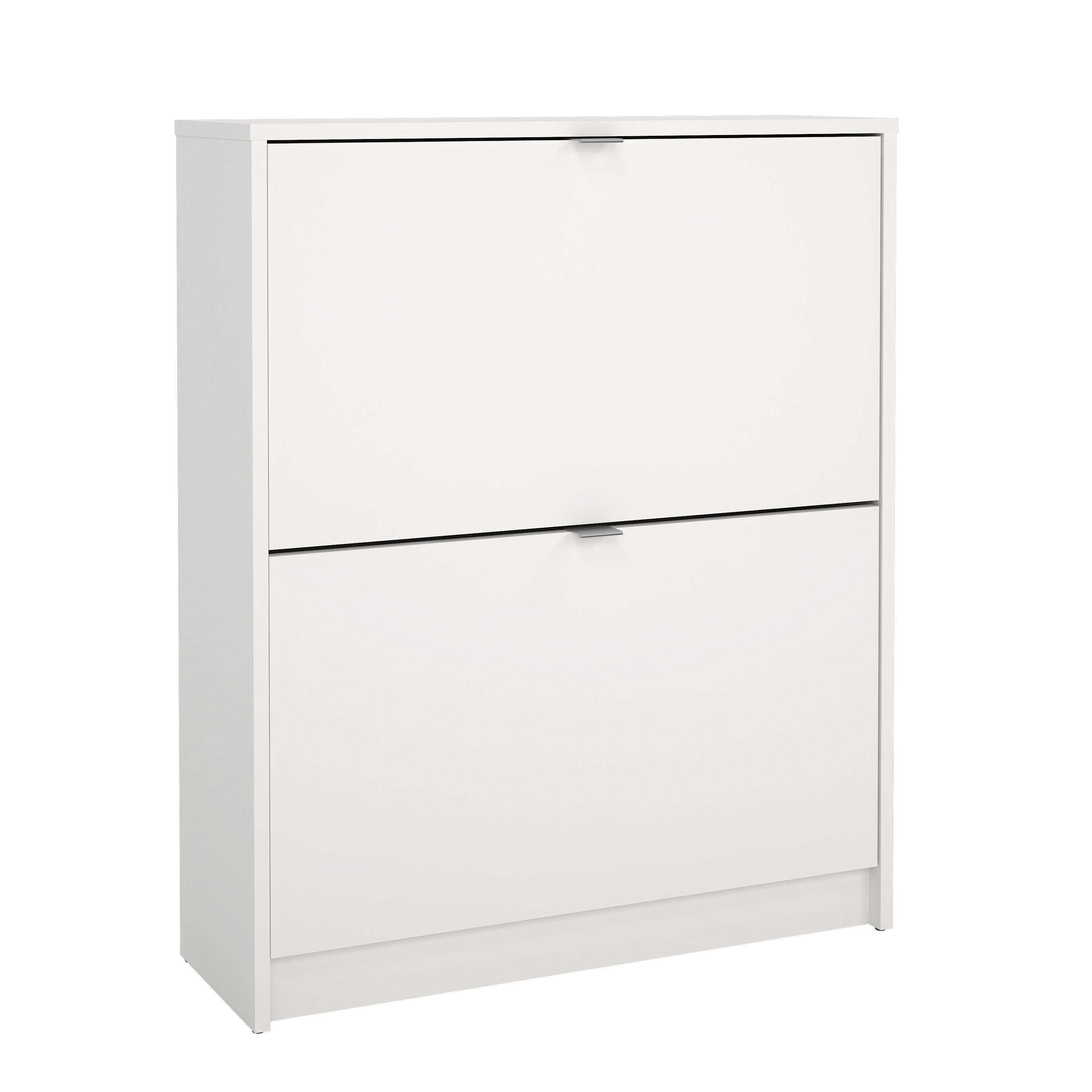 Tvilum Bright 2-Drawer Shoe Storage Cabinet, White, large