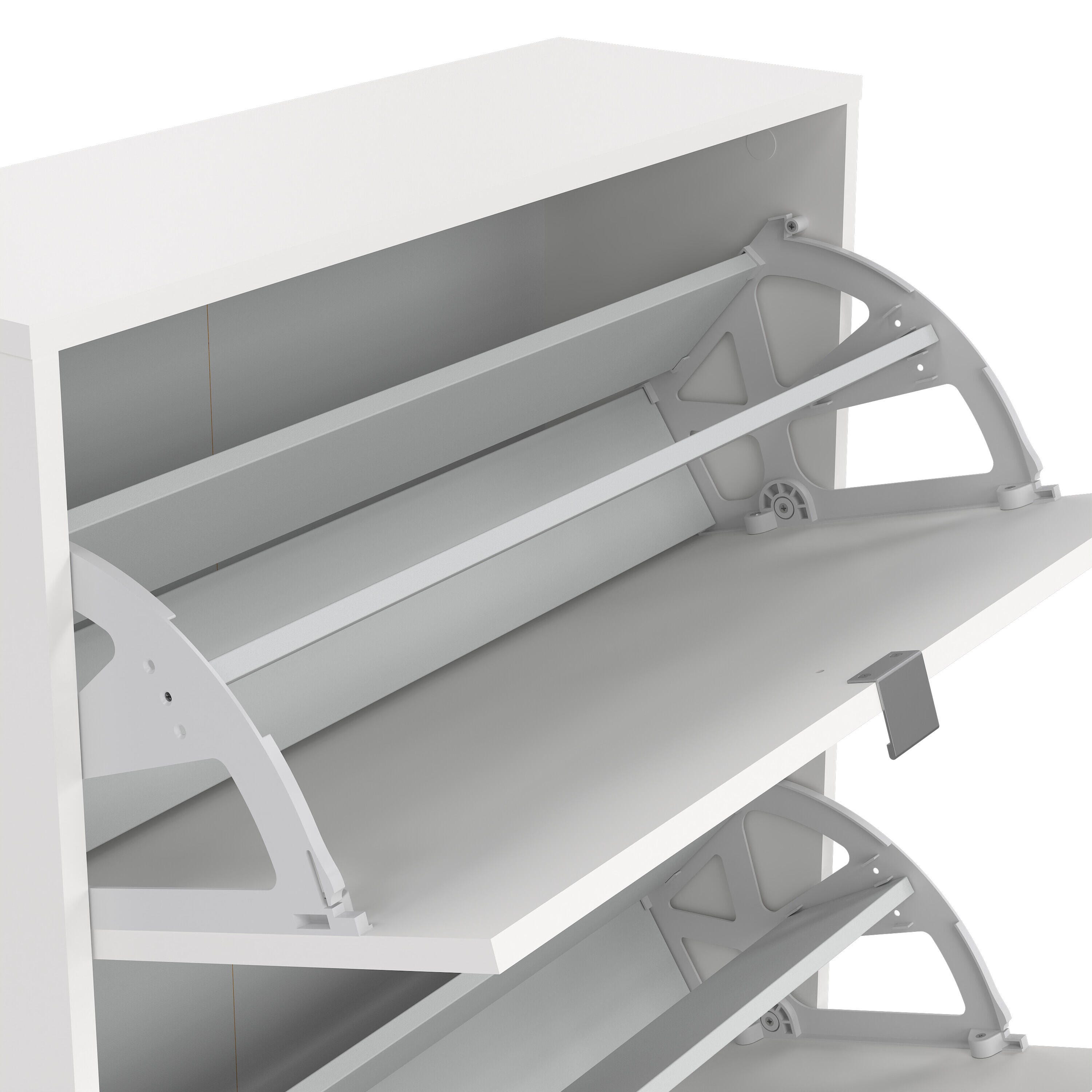 Tvilum Bright 2-Drawer Shoe Storage Cabinet, White, large