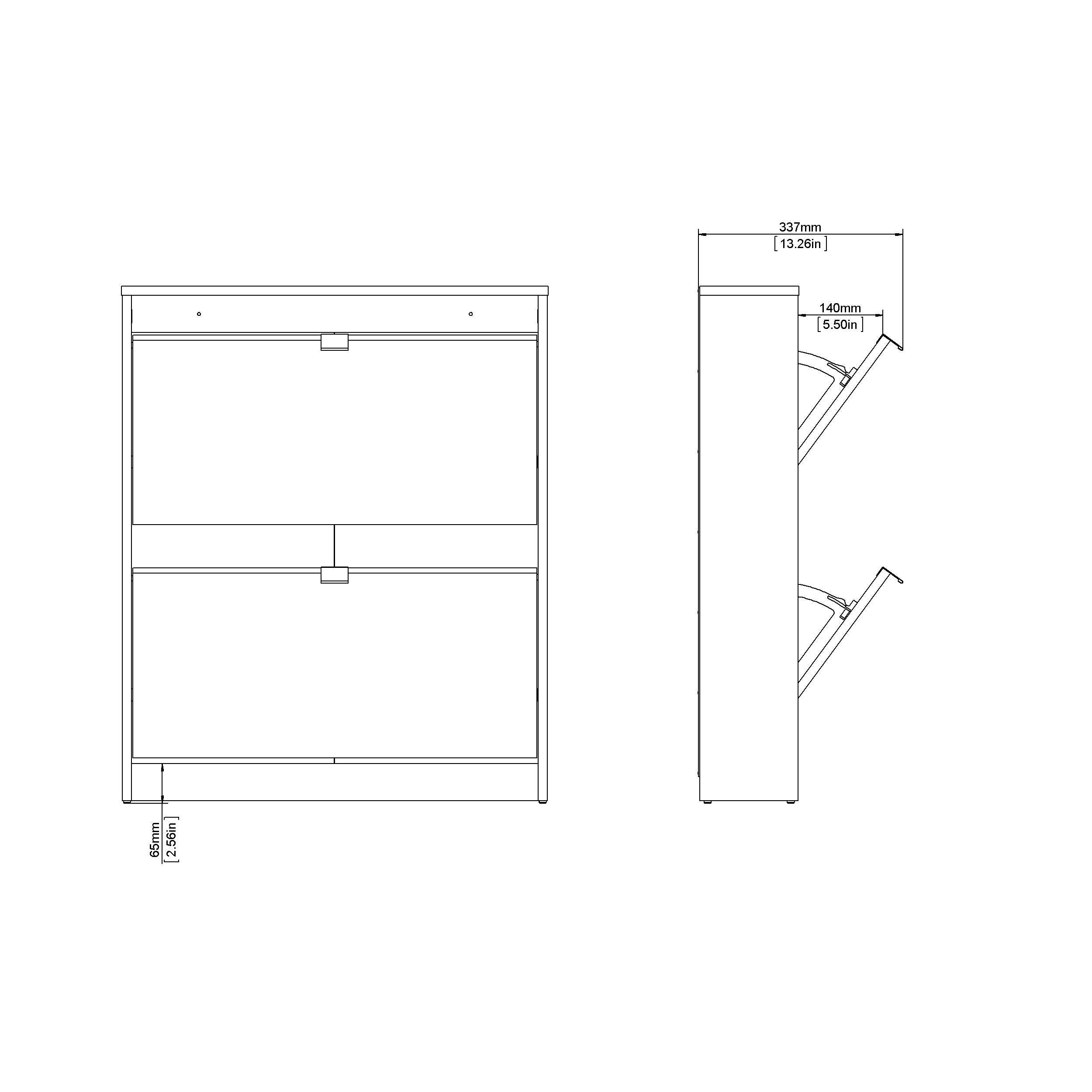 Tvilum Bright 2-Drawer Shoe Cabinet, , large
