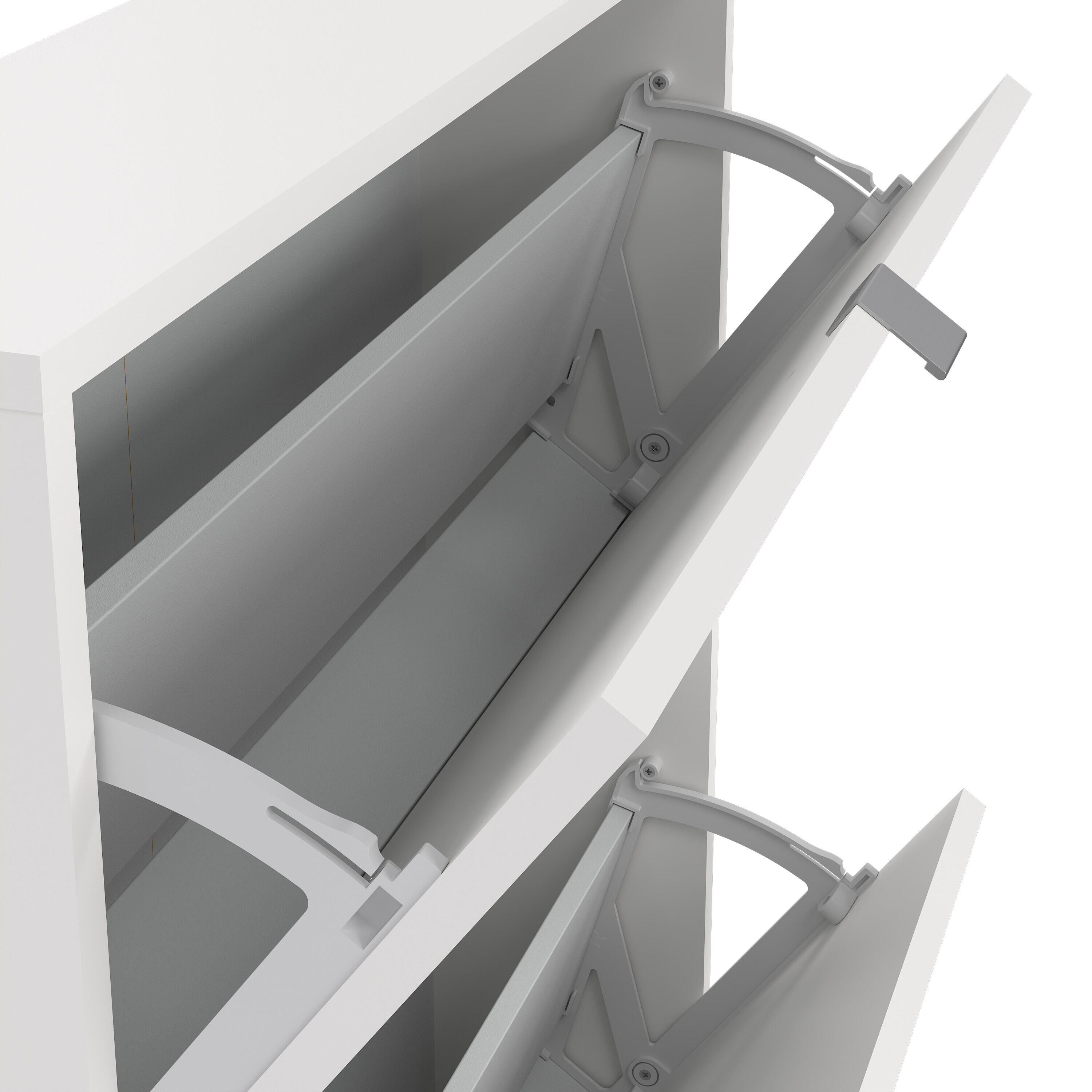 Tvilum Bright 2-Drawer Shoe Cabinet, White, large