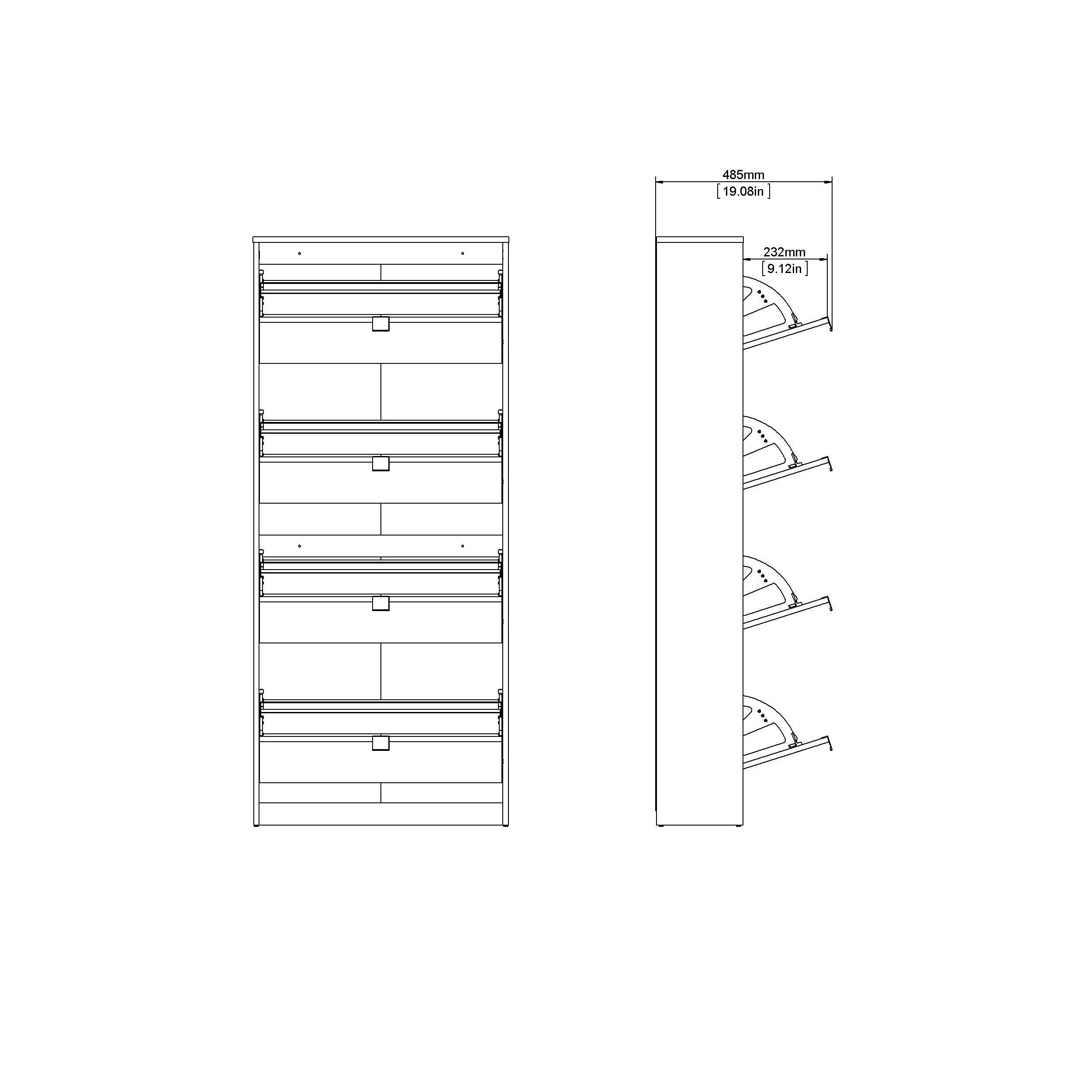 Tvilum Bright 4-Drawer Shoe Cabinet, White, large