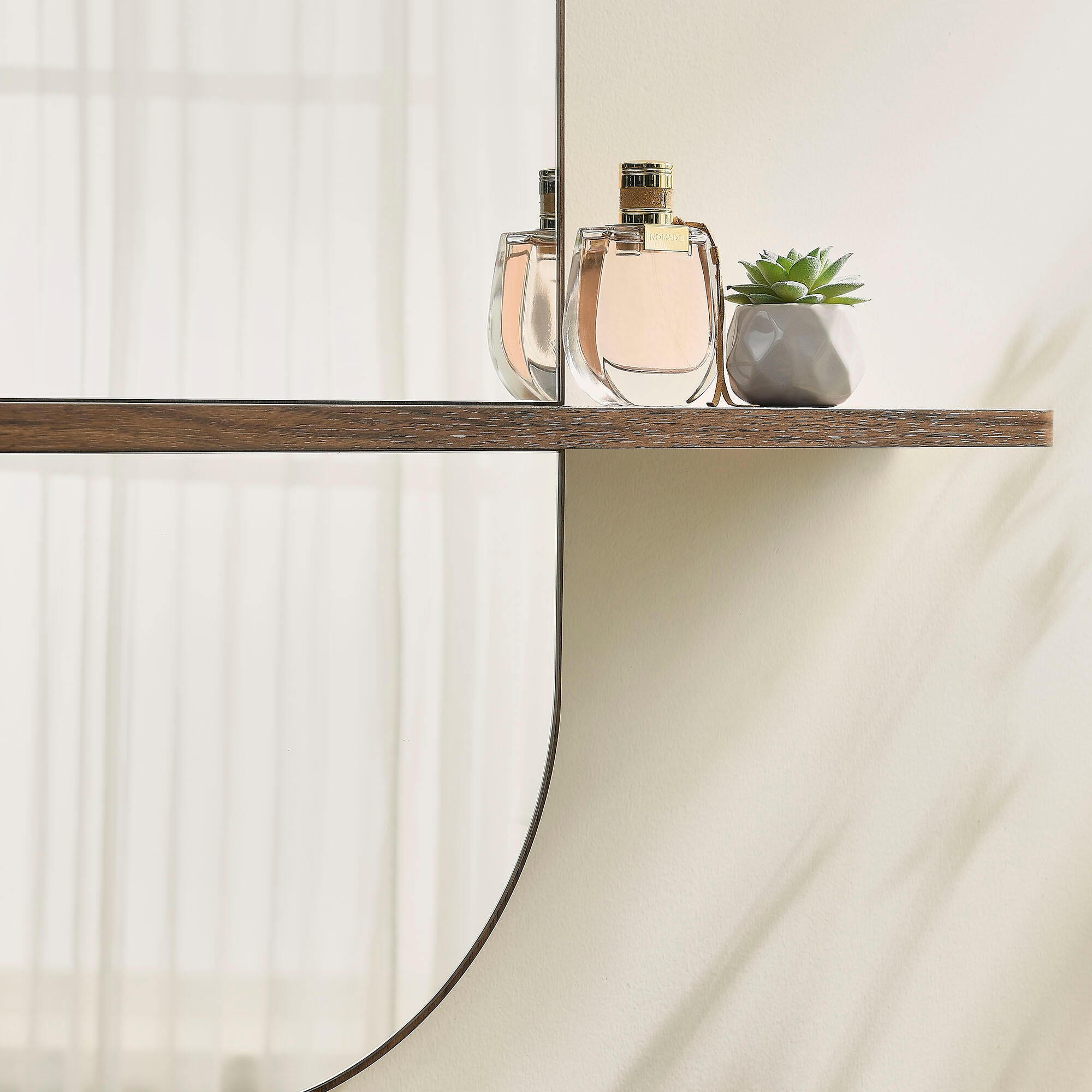 Modway Solstice Wall Mirror, Walnut, large