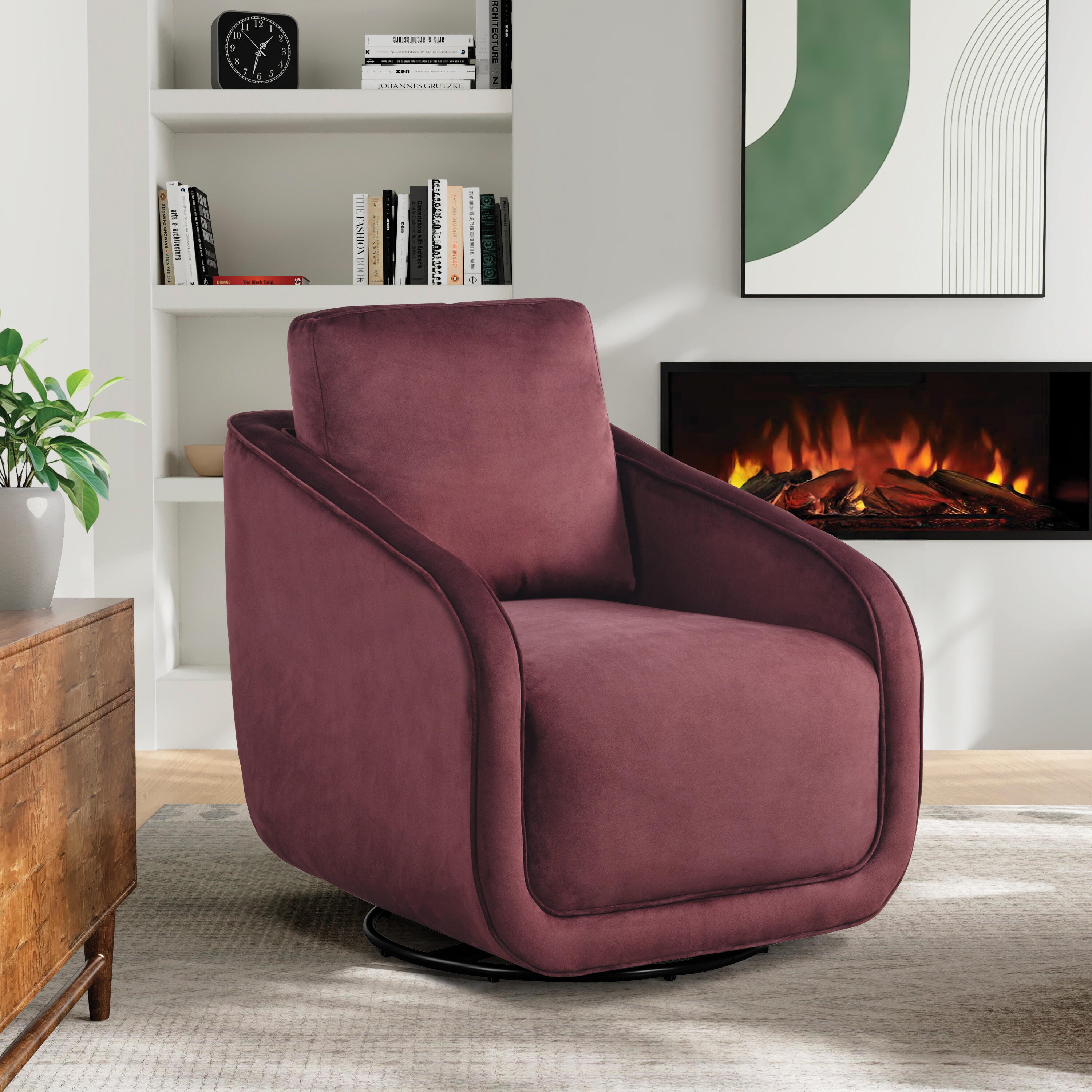 Studio Living Lydia Accent Chair, Plum, rollover