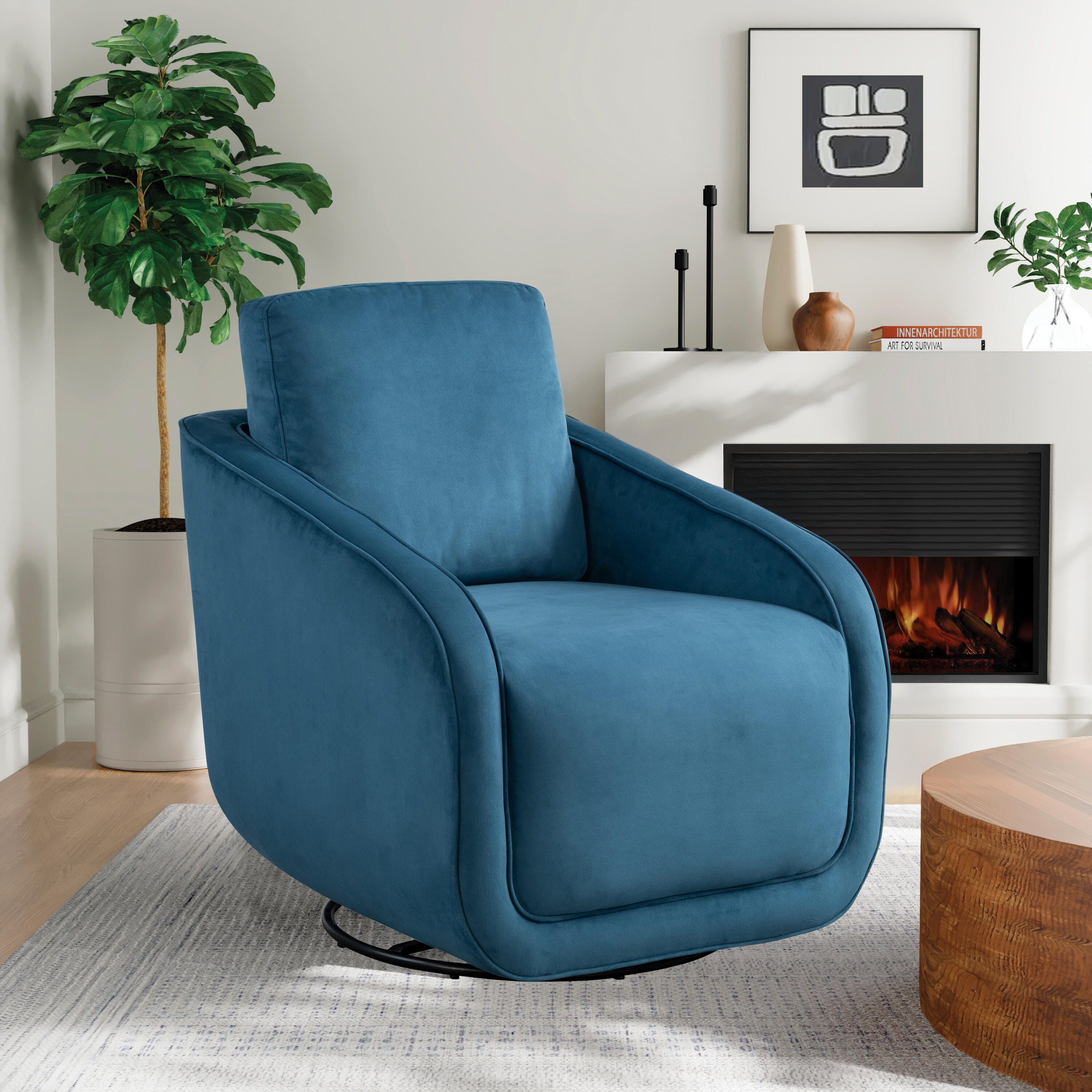 Studio Living Lydia Accent Chair, Blue, rollover