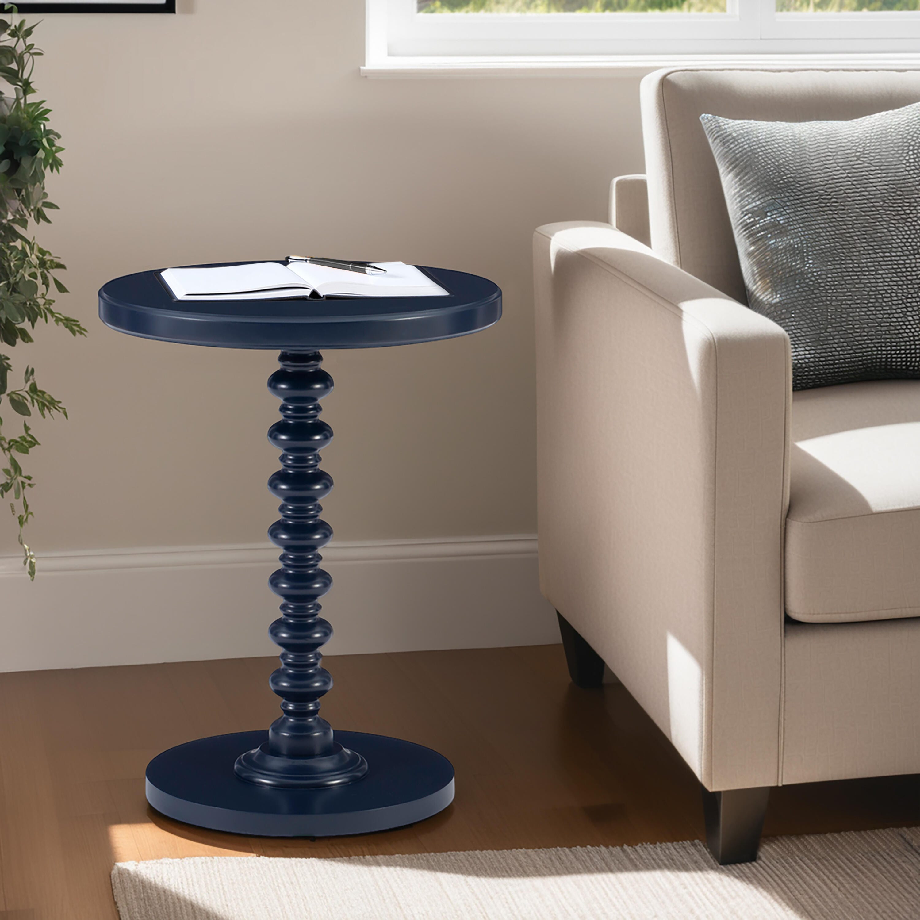 Linon Elina Accent Table, Black, large