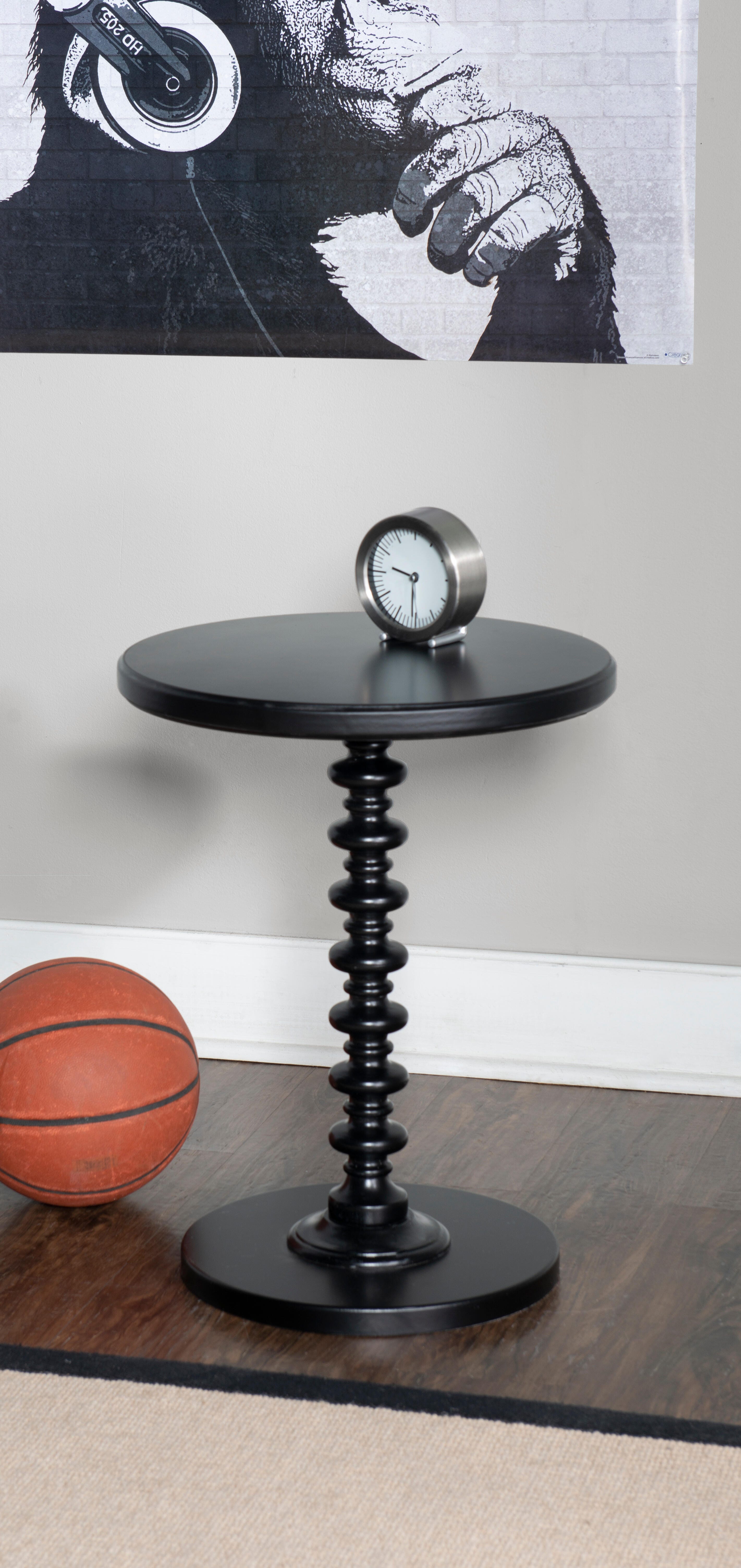 Linon Elina Accent Table, Black, large