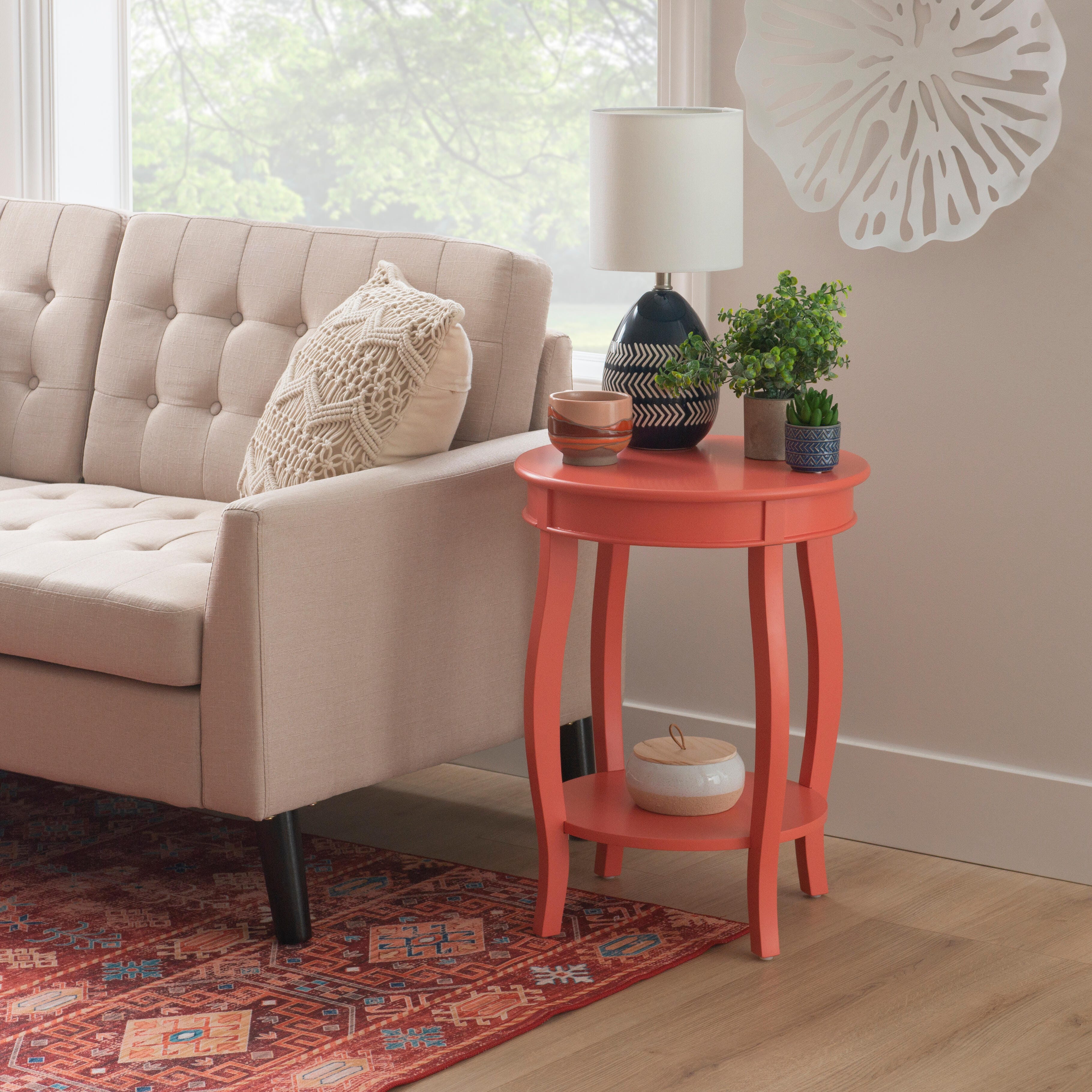 Linon Miller Accent Table, Terracotta, rollover