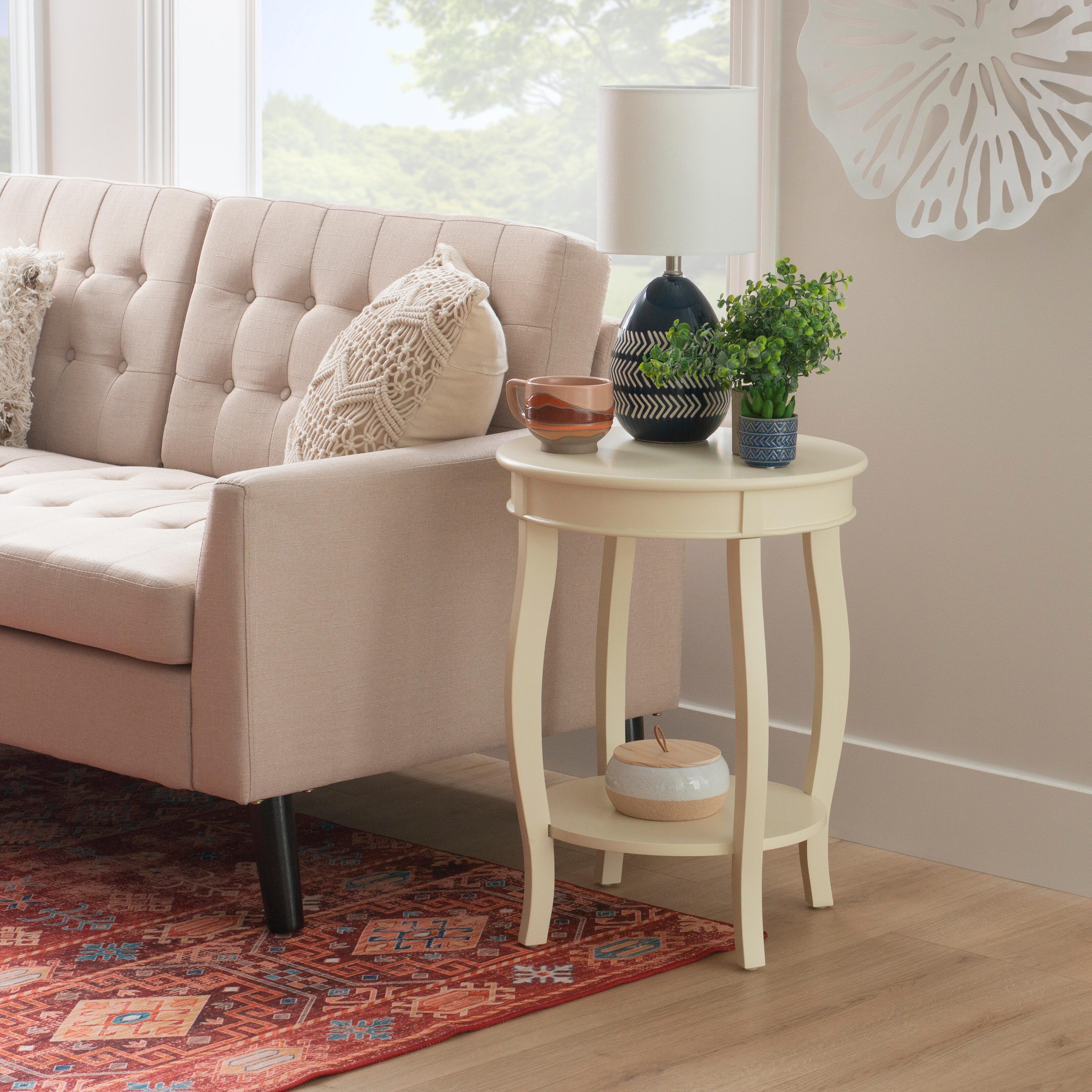 Linon Miller Accent Table, Beige, rollover