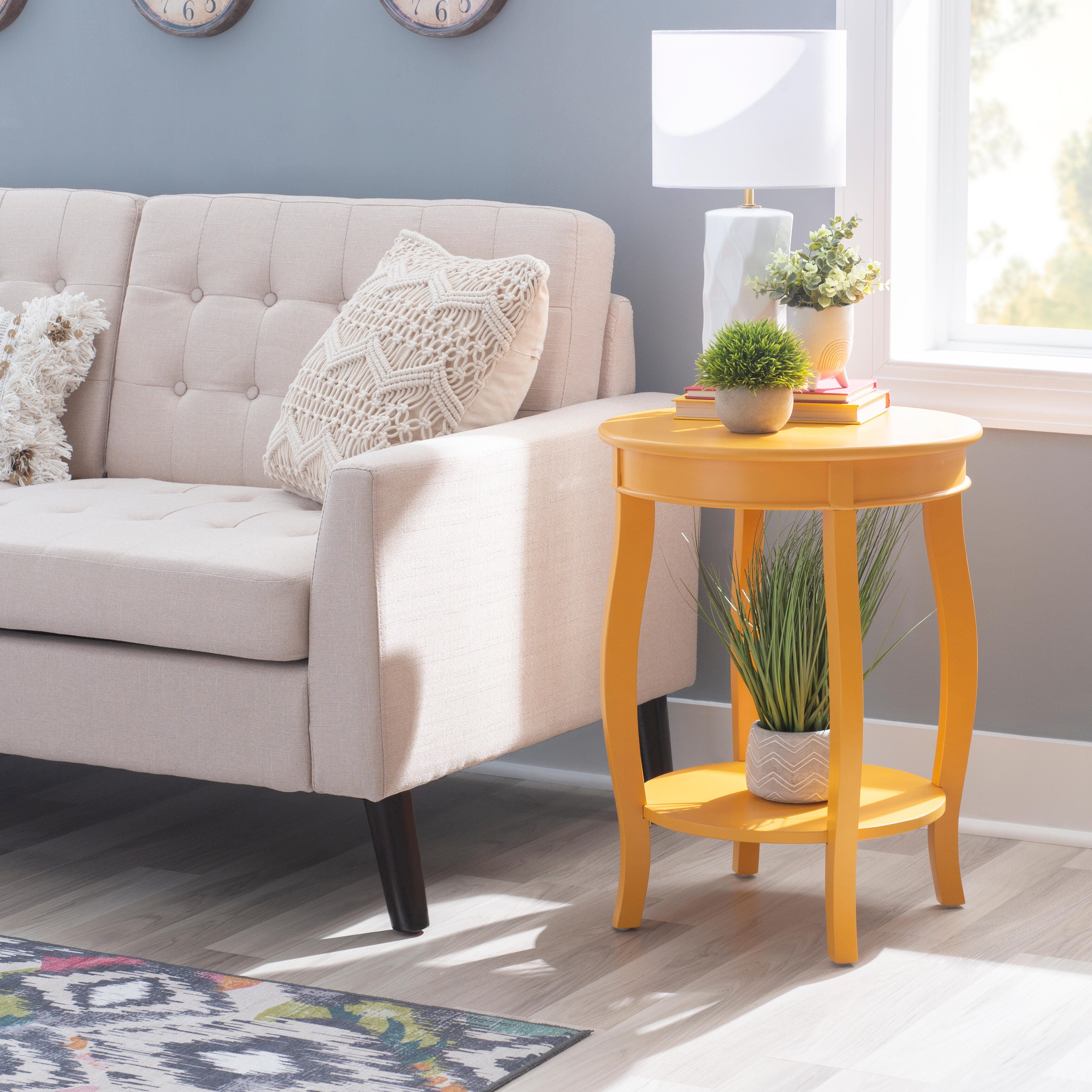 Linon Miller Accent Table, Yellow, rollover