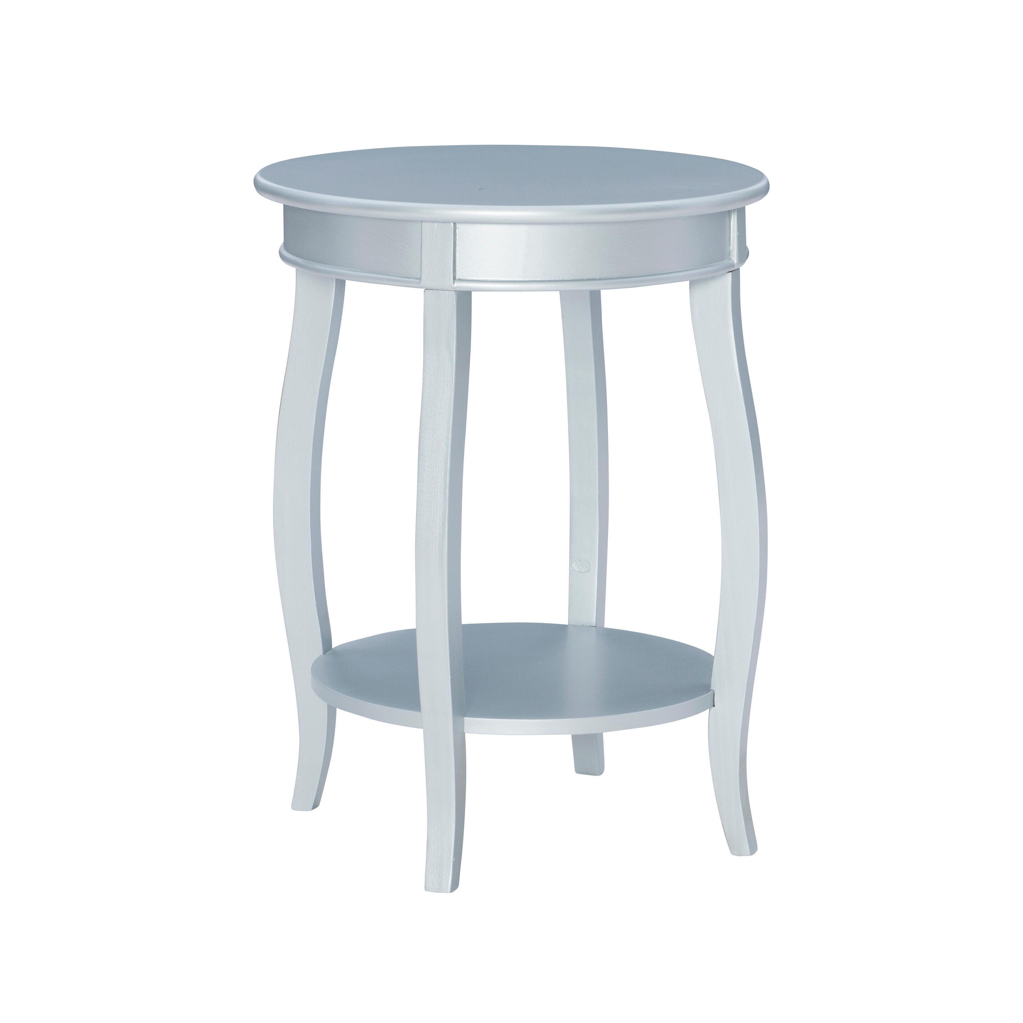 Linon Miller Accent Table, Silver, large