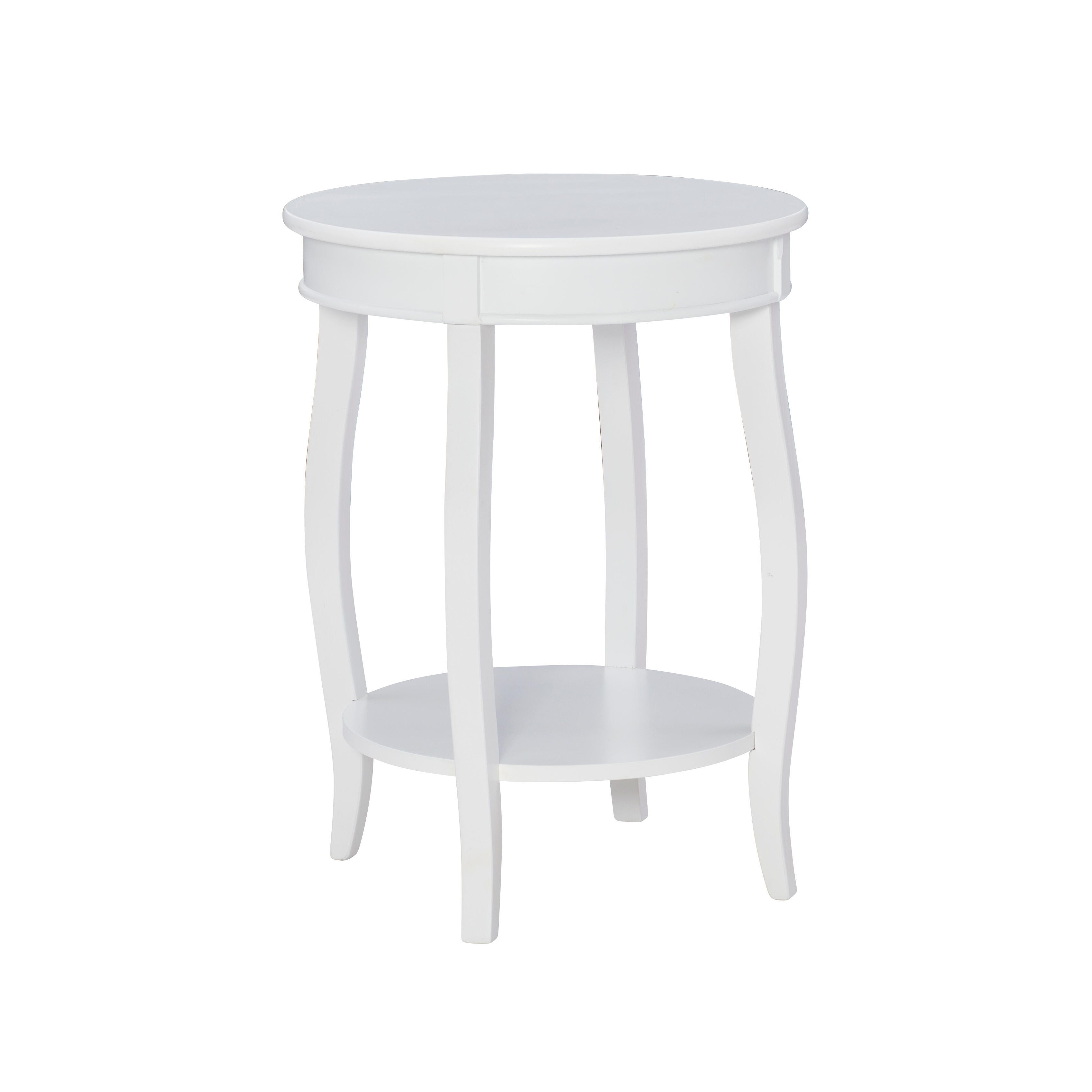 Linon Miller Accent Table, White, large