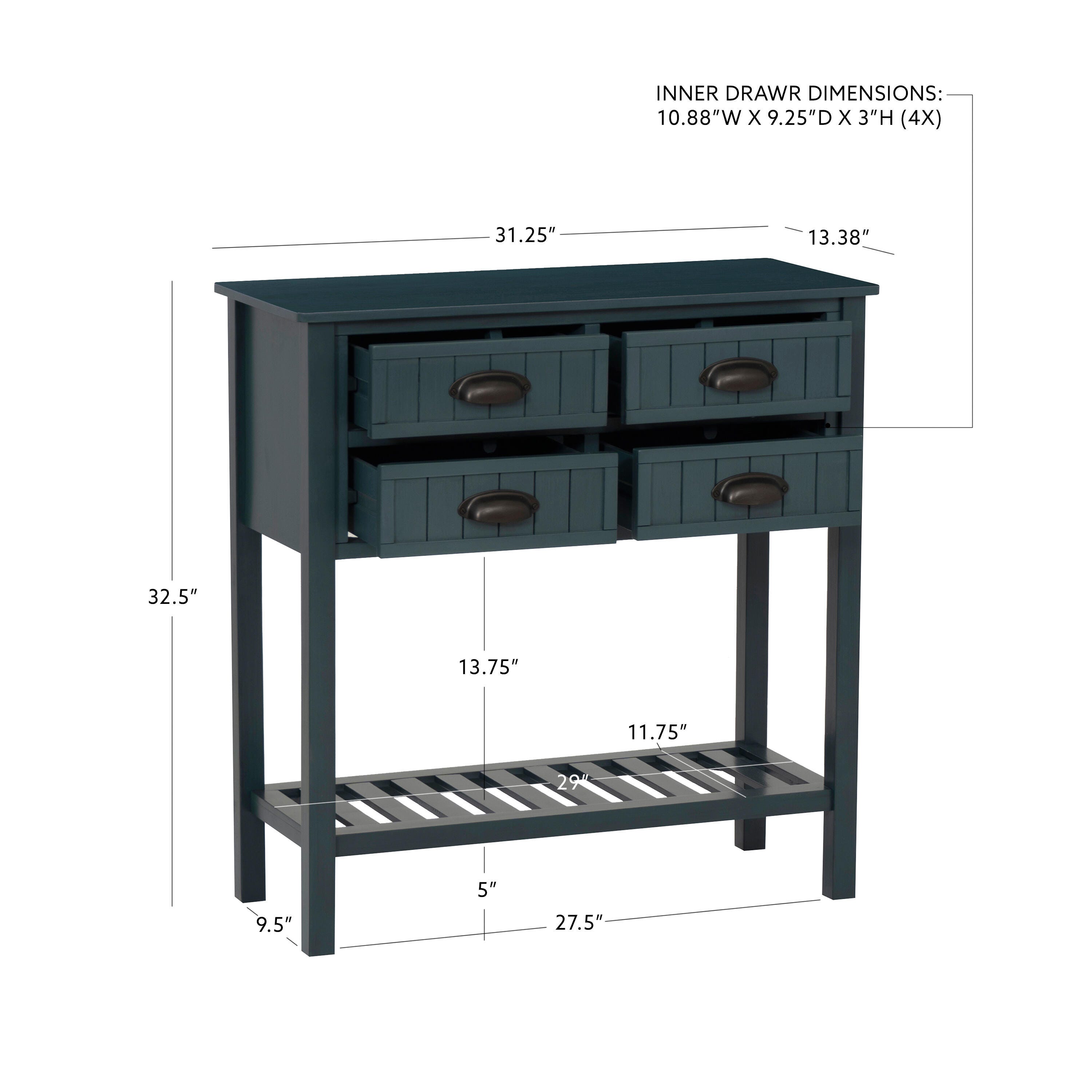 Linon Bowen Console Table, Navy, large