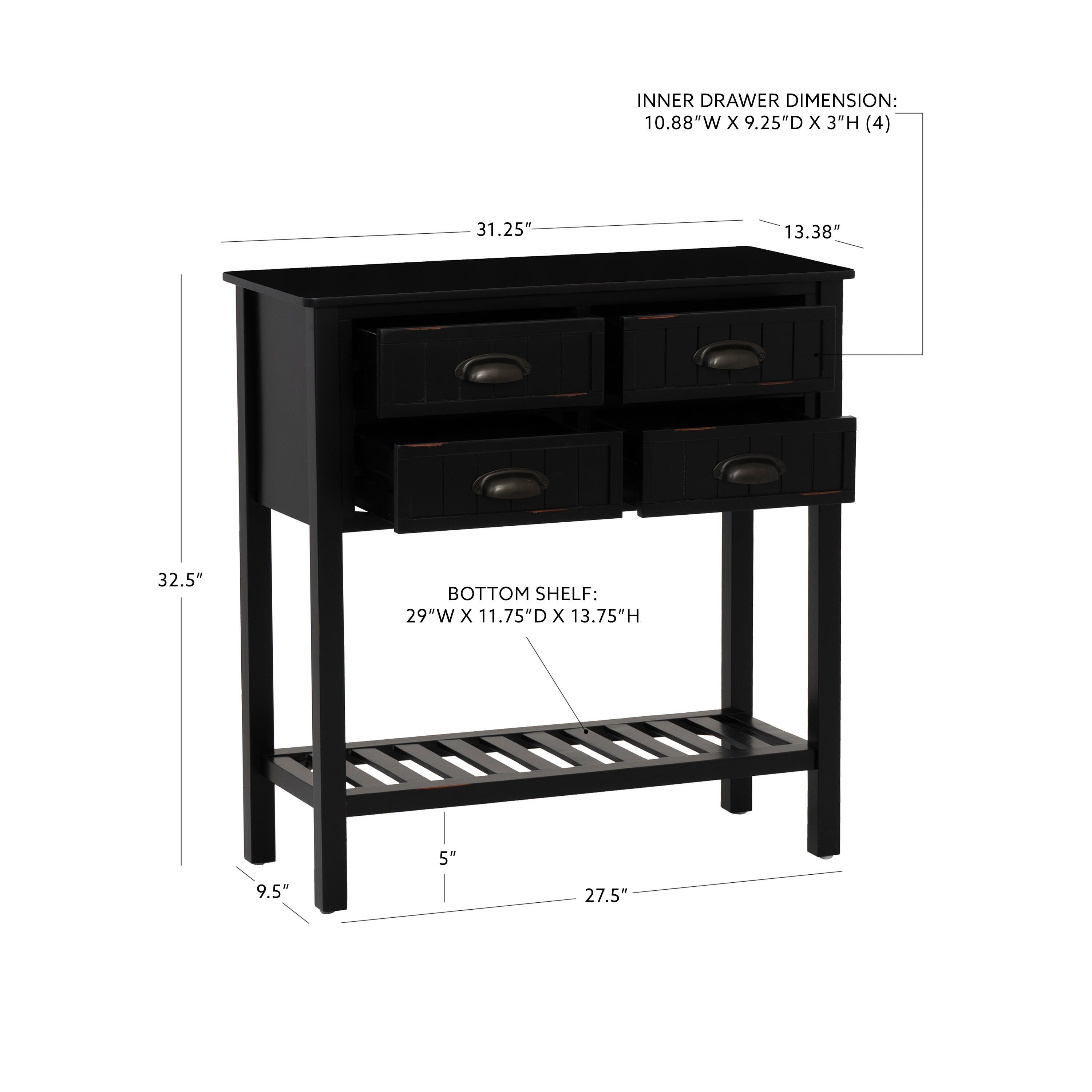 Linon Bowen Console Table, Black, large