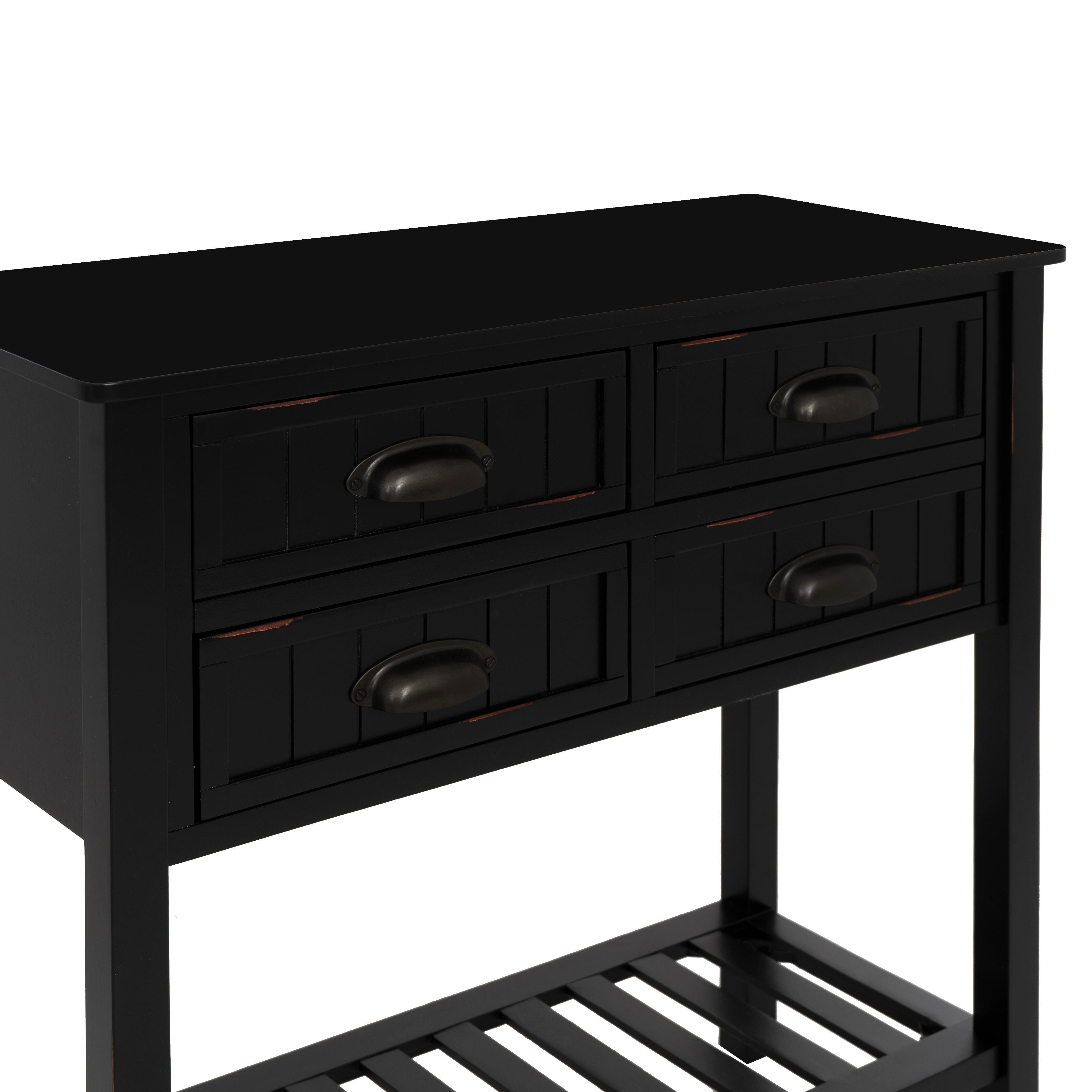 Linon Bowen Console Table, Black, large