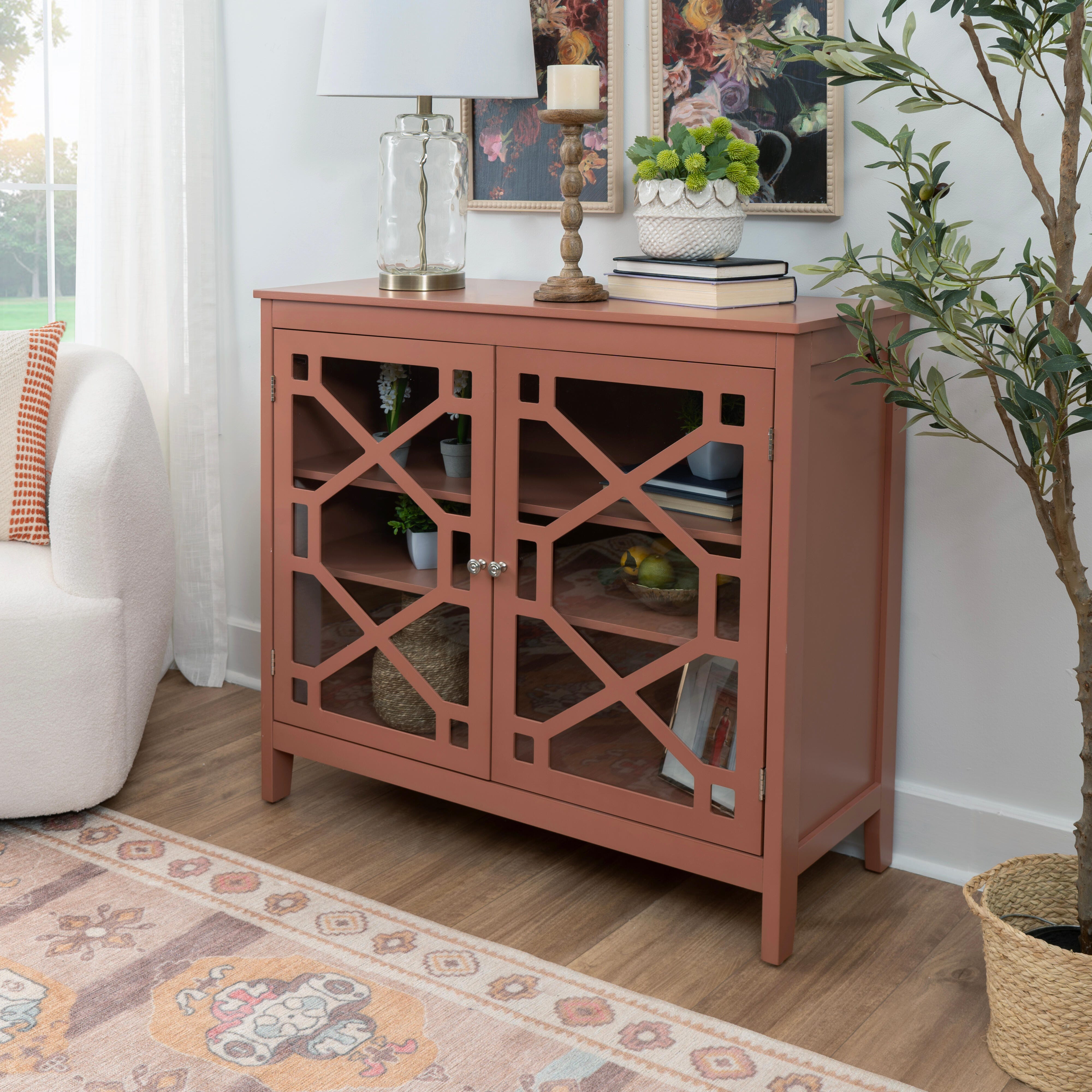 Linon Kedrick 38" Accent Cabinet, , large