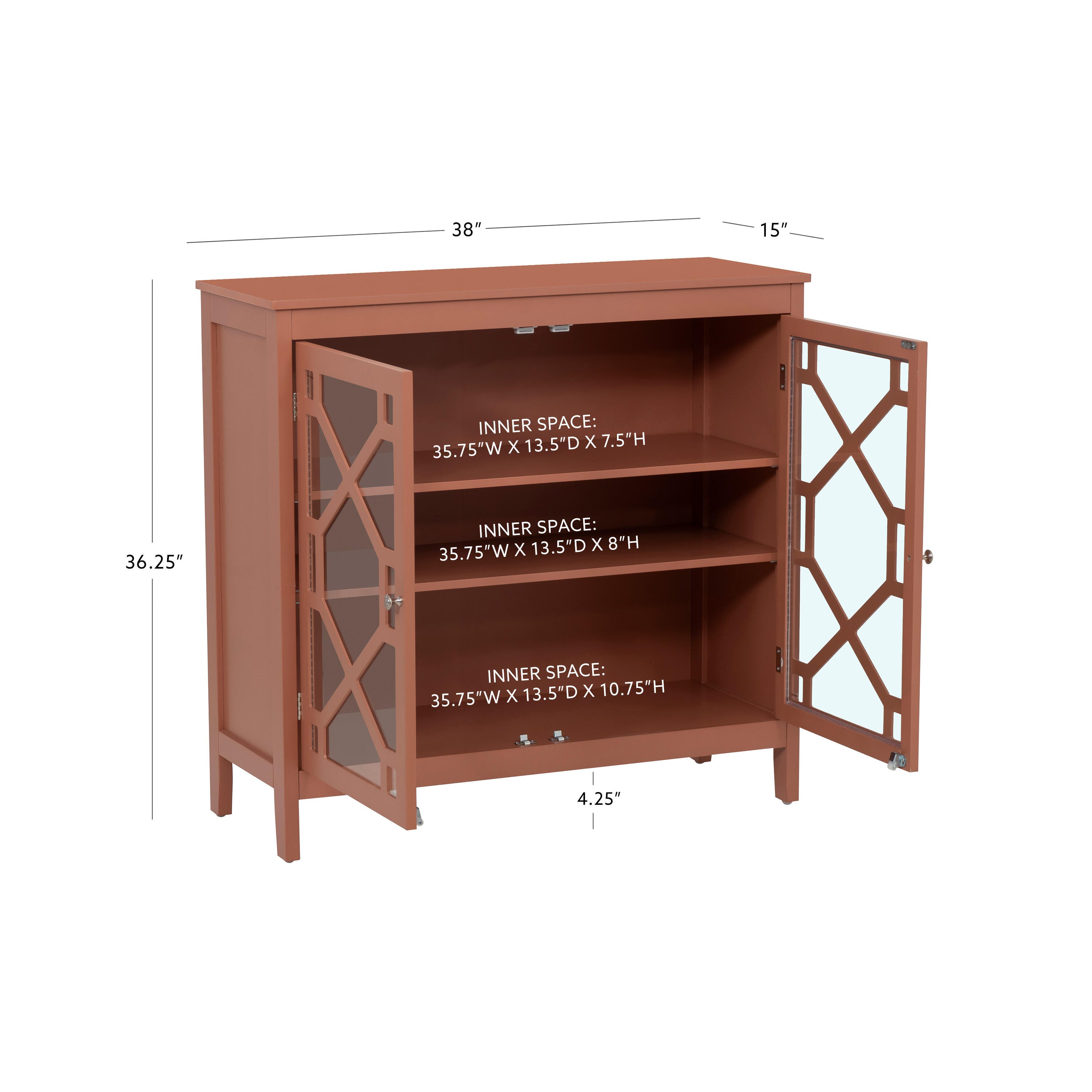 Linon Kedrick 38" Accent Cabinet, , large