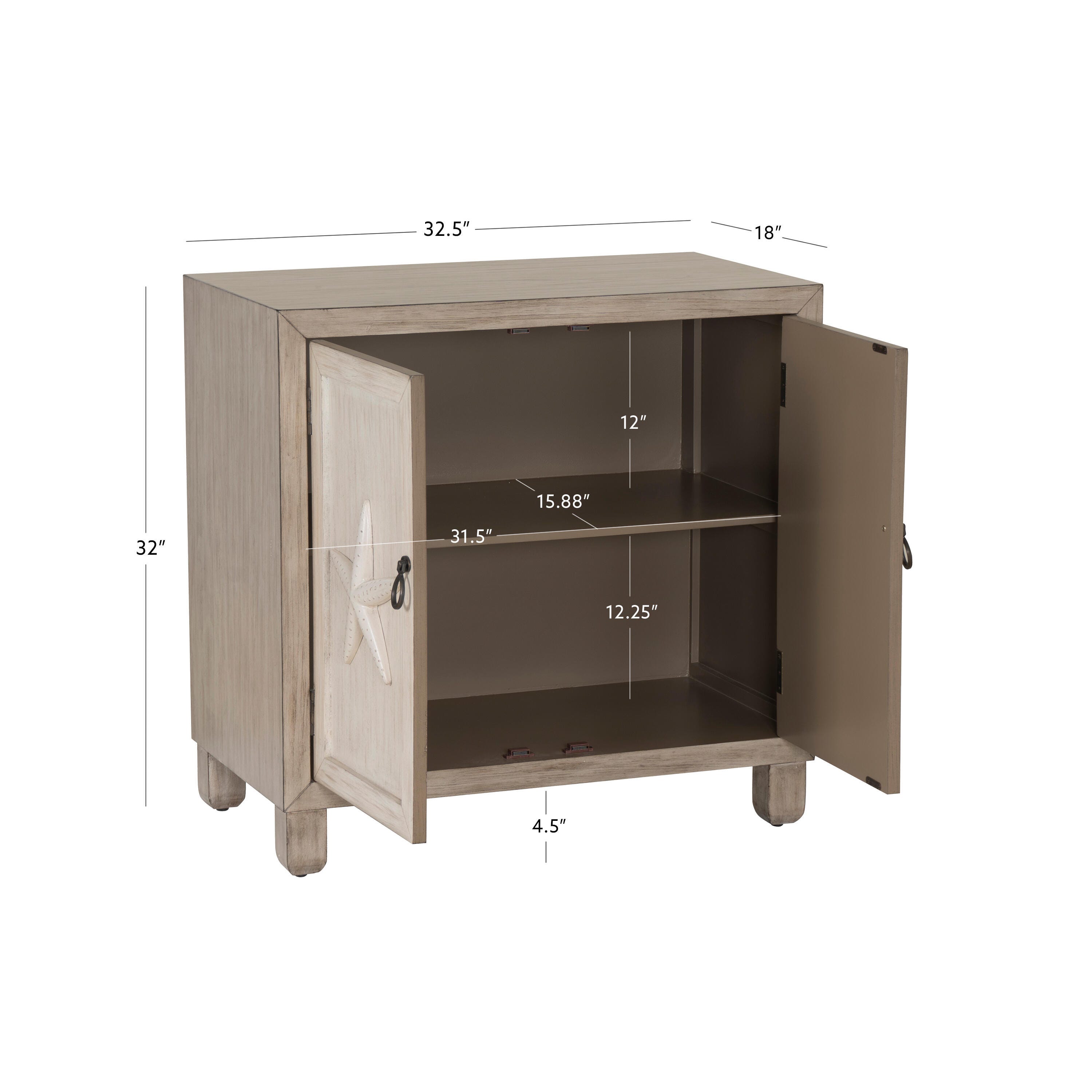Linon Cannon 32" Accent Cabinet, , large