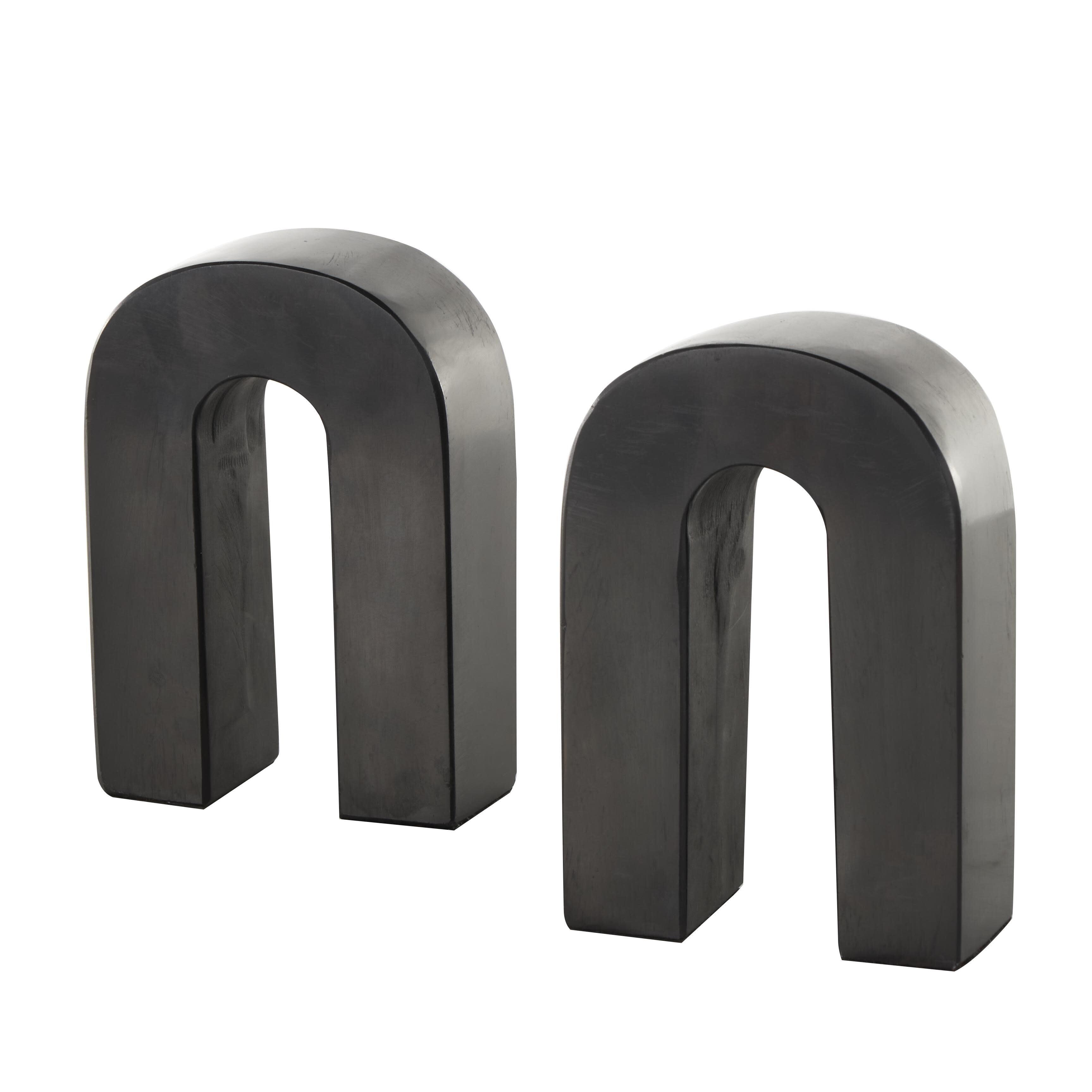 Bayberry Lane Arched Decorative Bookend (Set Of 2), Black, large