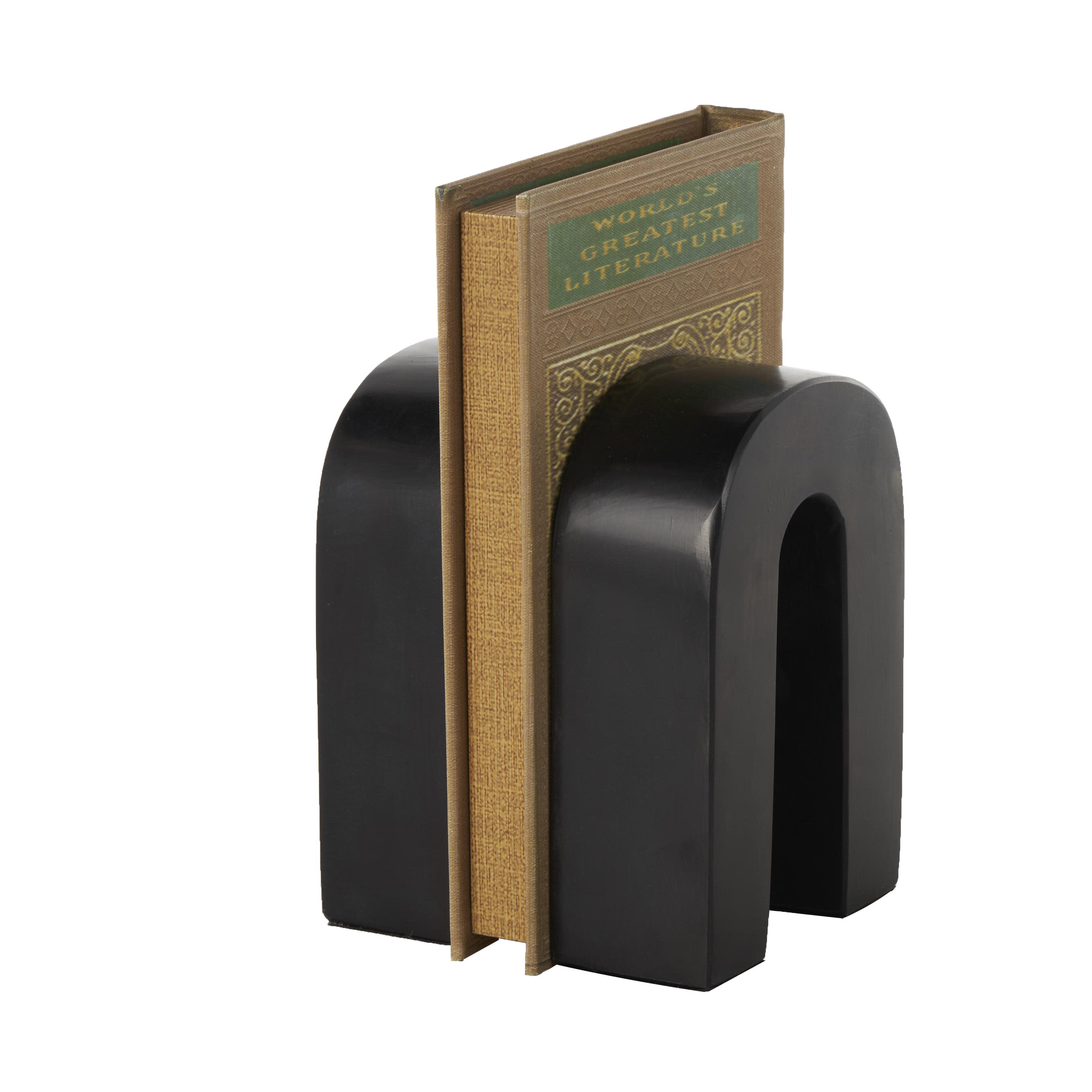 Bayberry Lane Arched Decorative Bookend (Set Of 2), Black, large