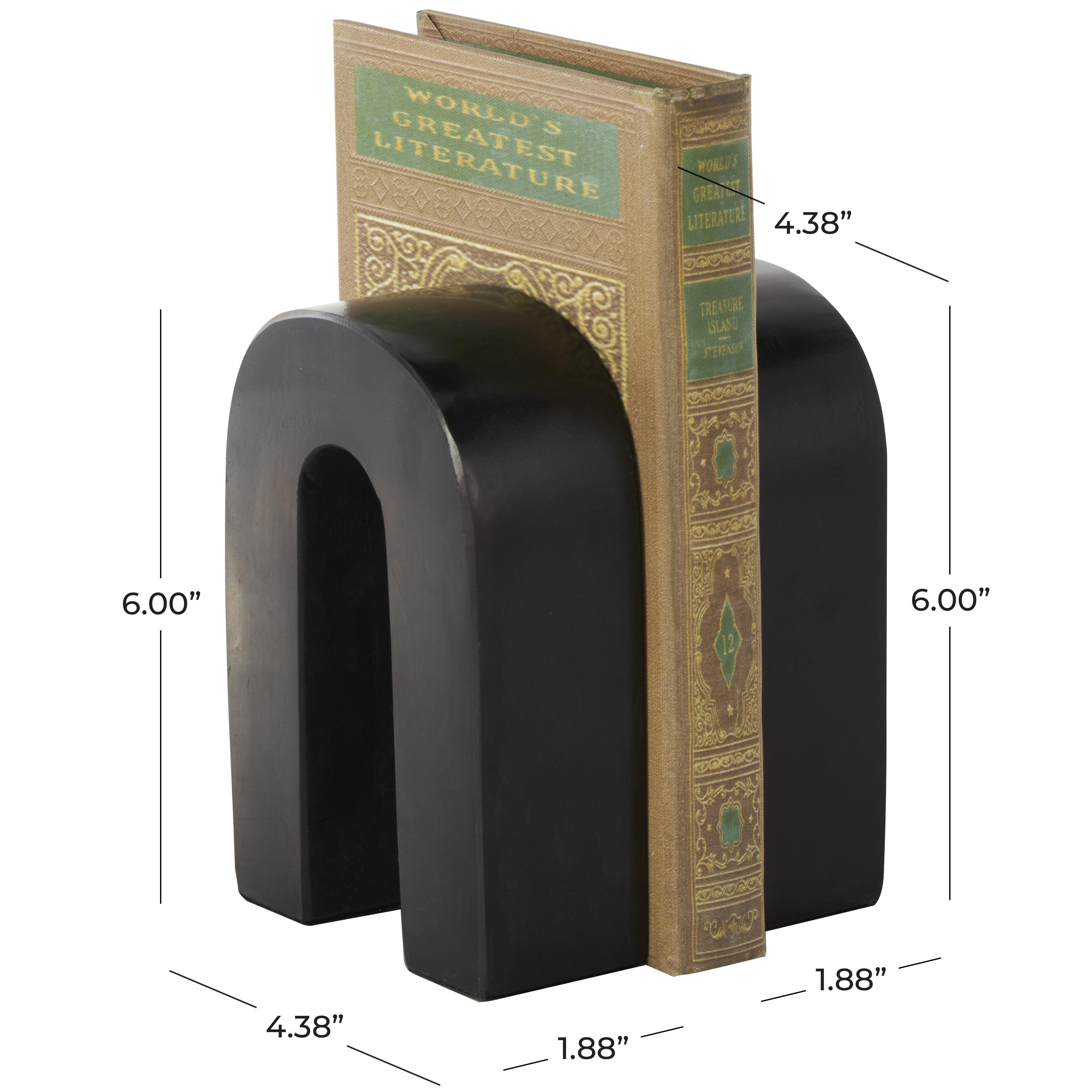 Bayberry Lane Arched Decorative Bookend (Set Of 2), Black, large